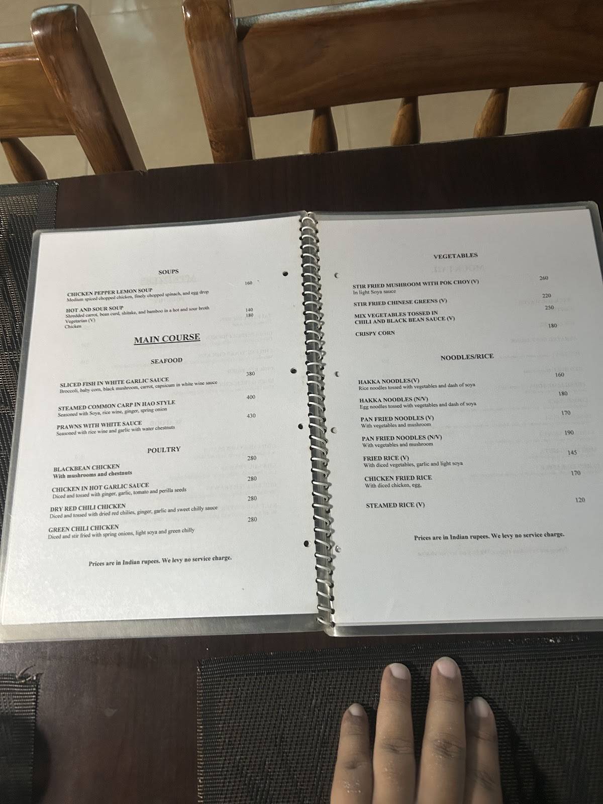 Royal Naga Restaurant menu