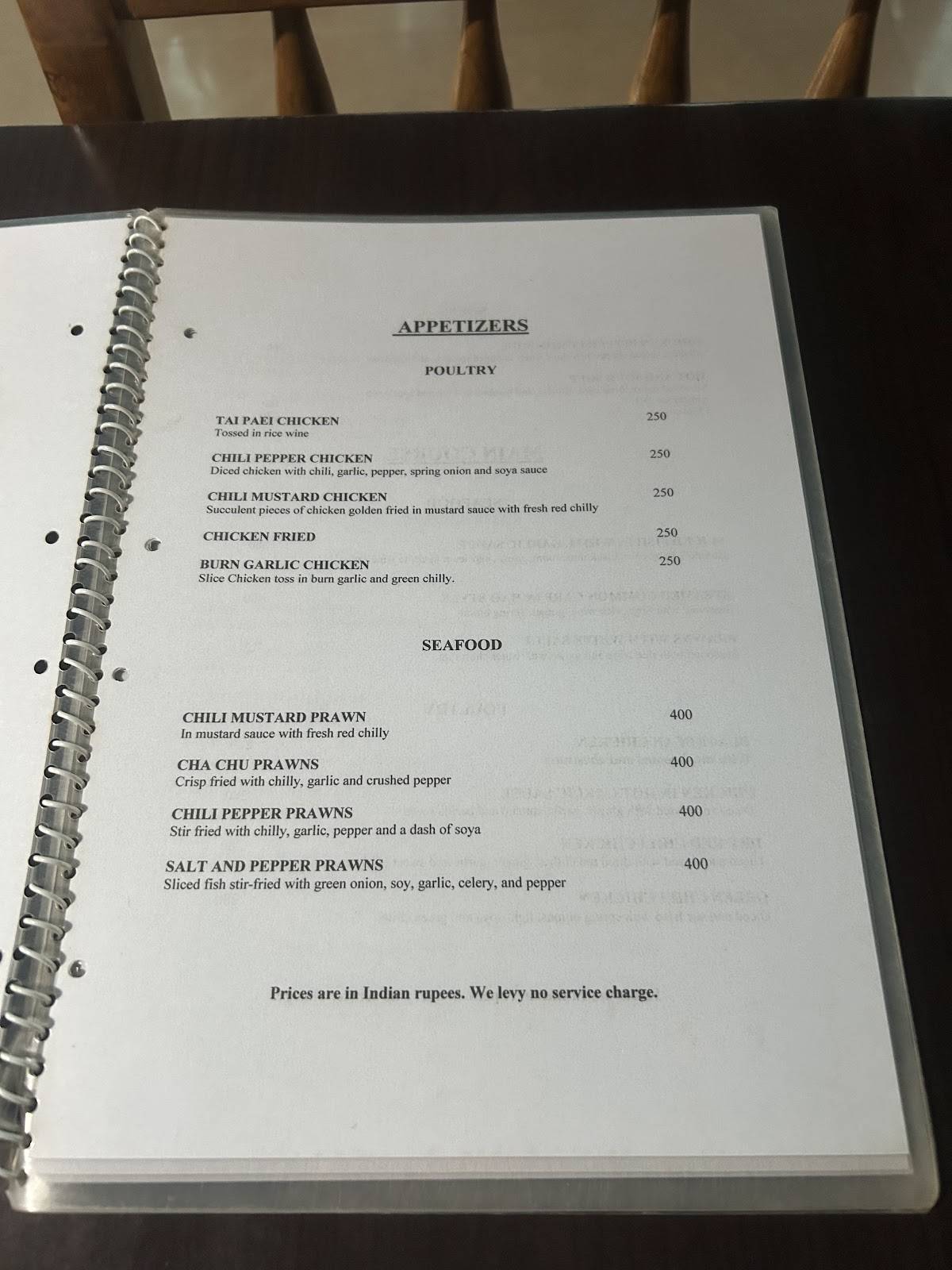 Royal Naga Restaurant menu