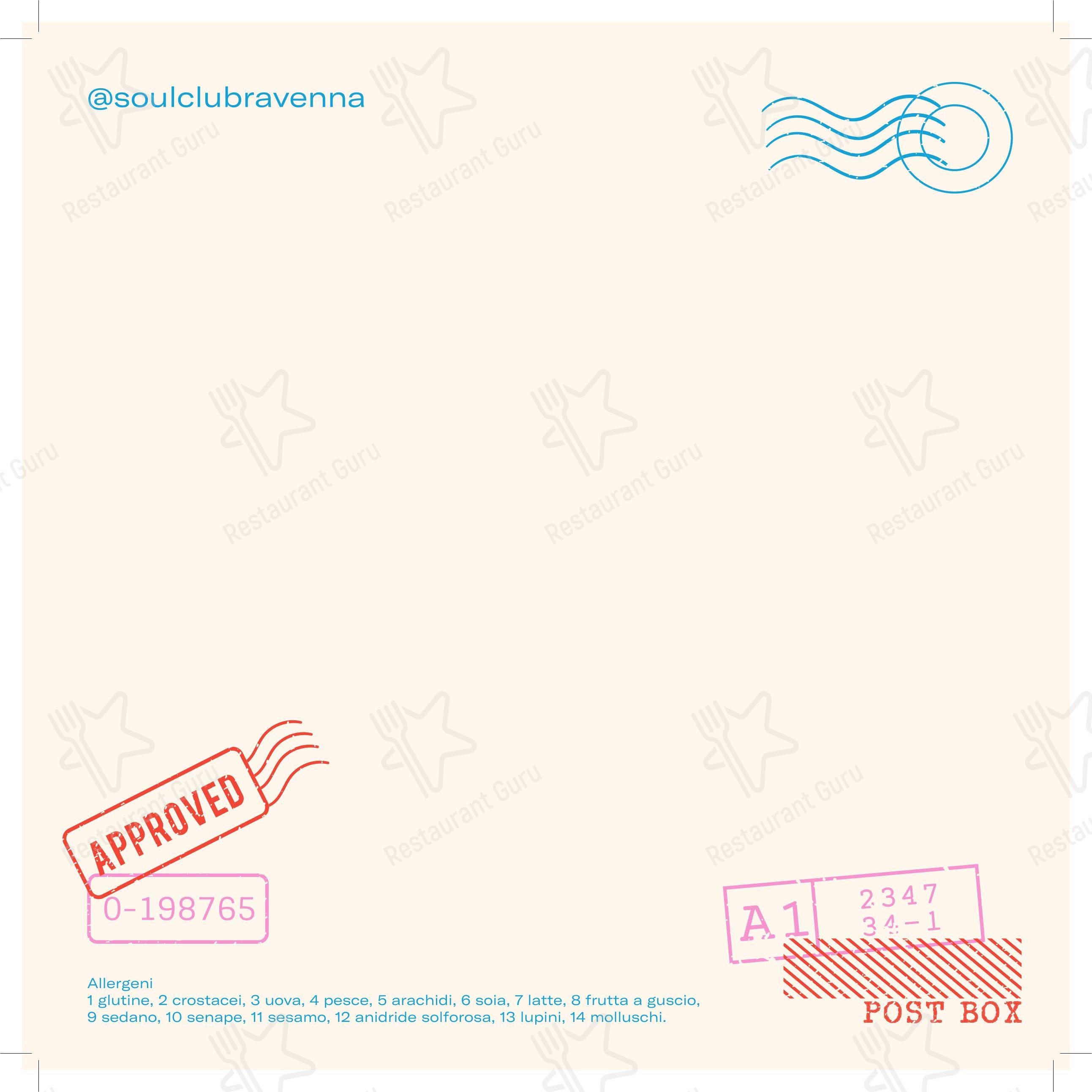 Menu bar per Soul Club Spirits & Food in Ravenna