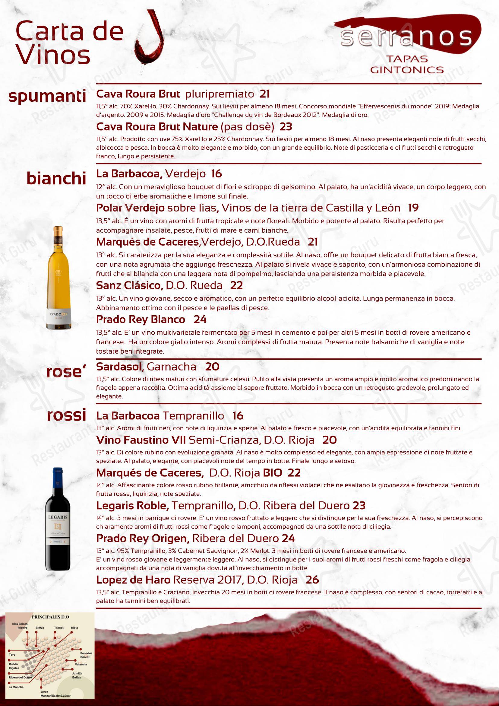 Menu di SERRANOS - 菜单
