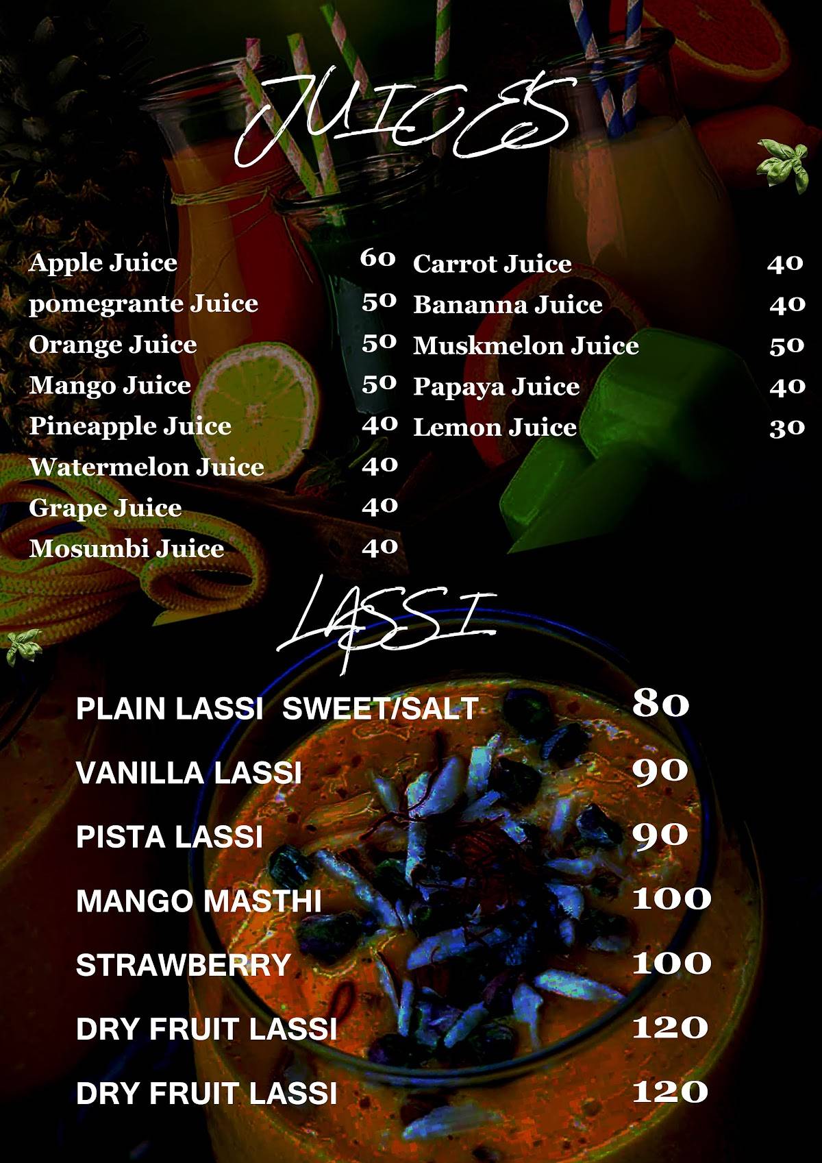 SIP N BITE menu
