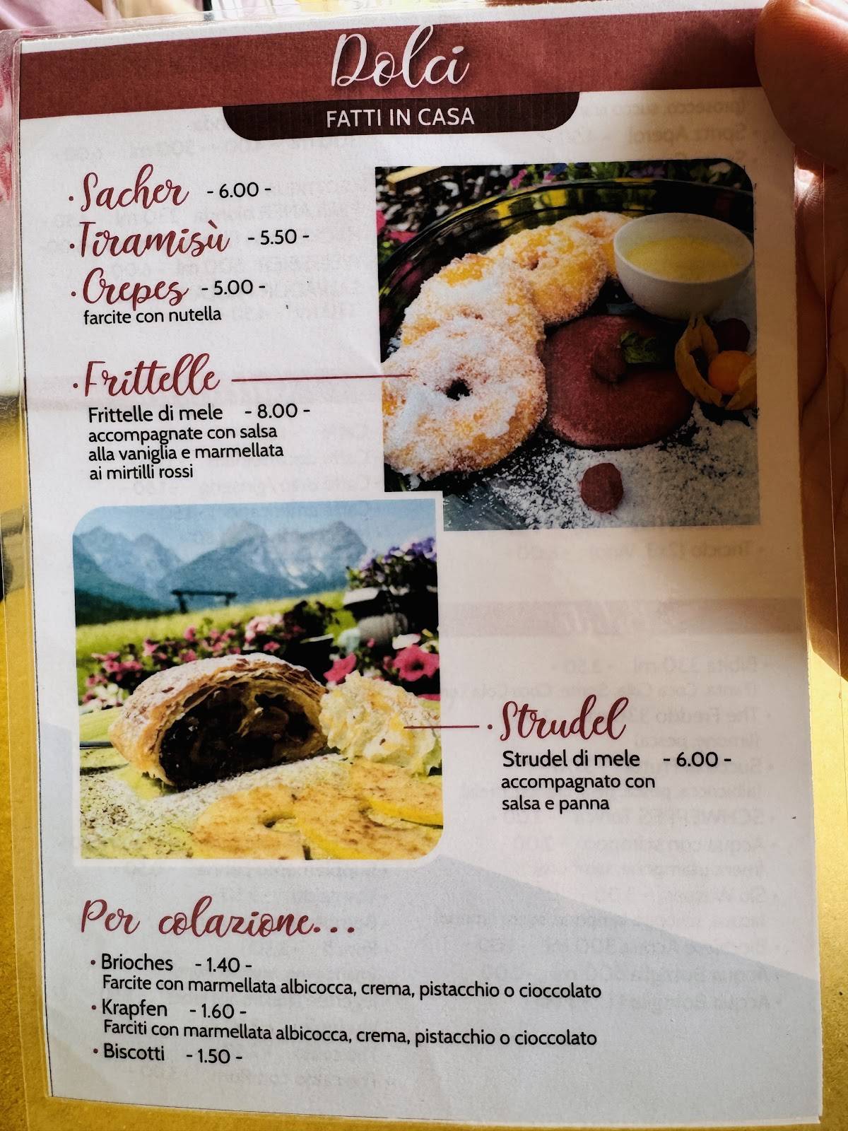 Menu di SKIBAR SAPPADA RISTORANTE PIZZERIA HAMBURGERIA GOURMET asporto 
