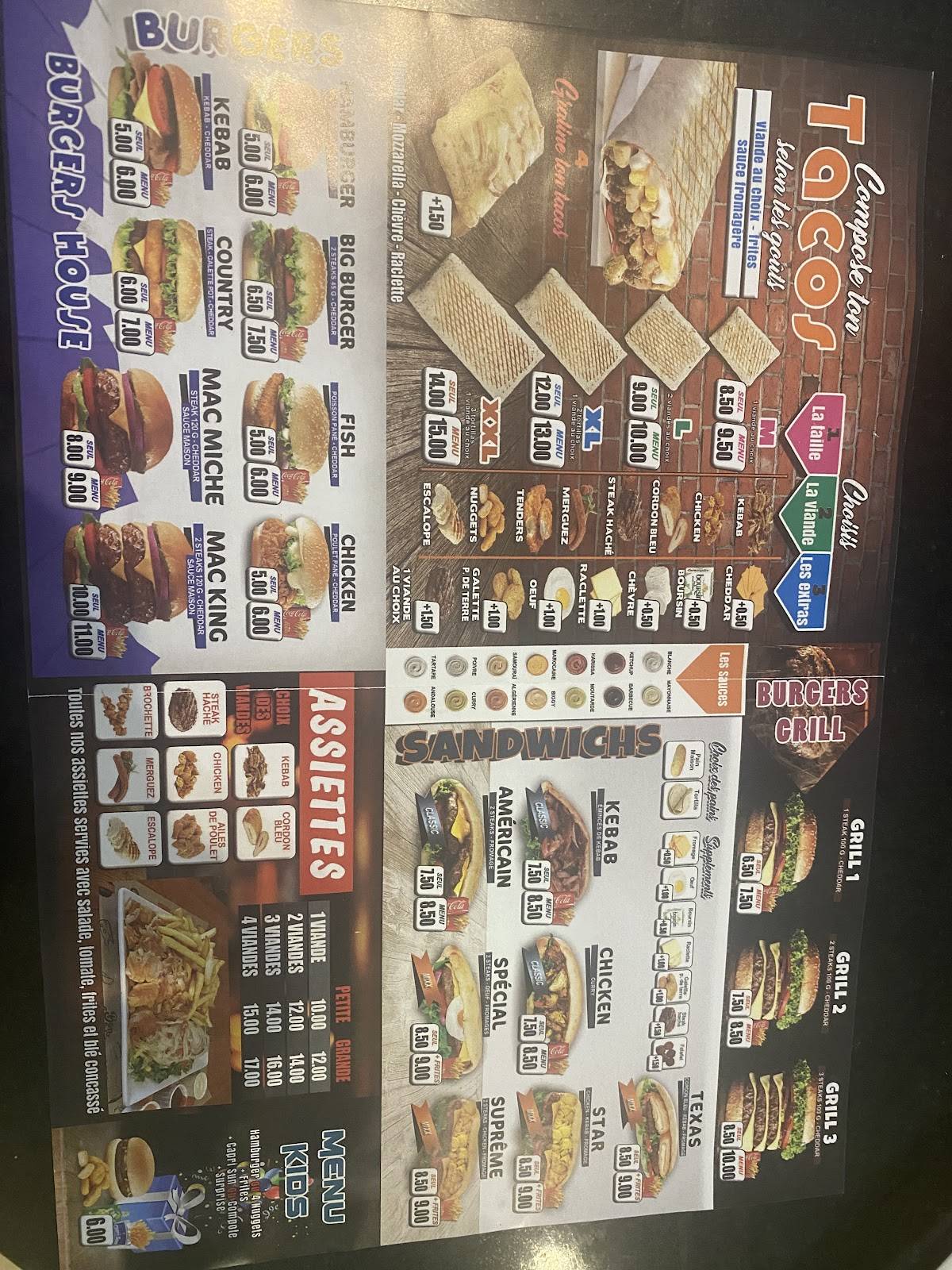 Menu au STAR FOOD 2 restaurant, Pont-du-Château