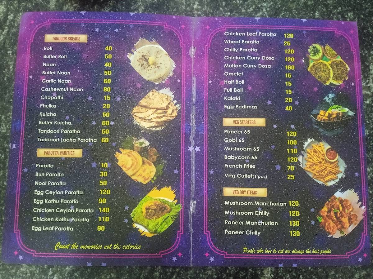 STAR Garden Restaurant menu