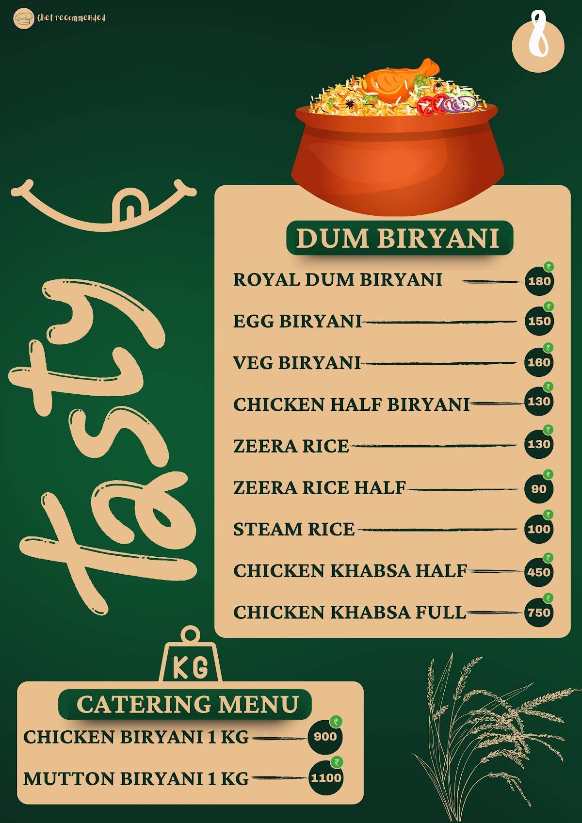 Saani Family Restaurant menu