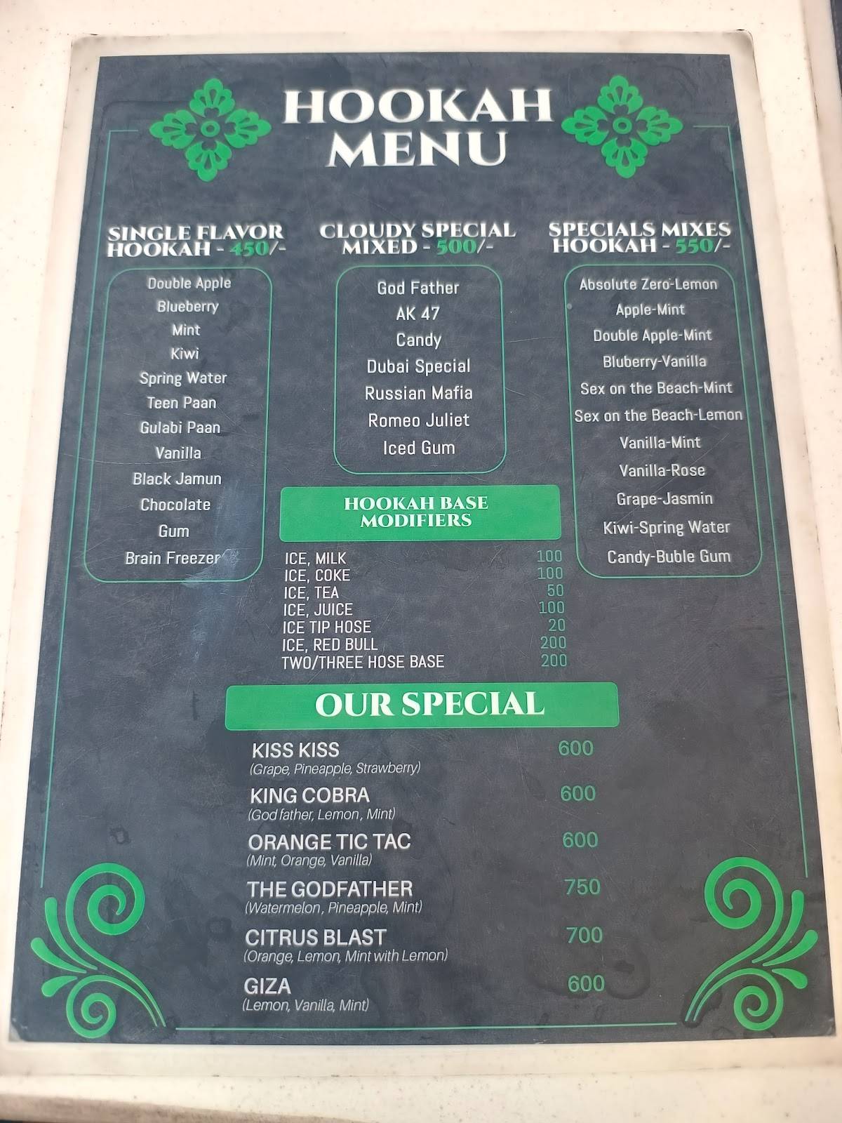 Sabooz Restaurant menu