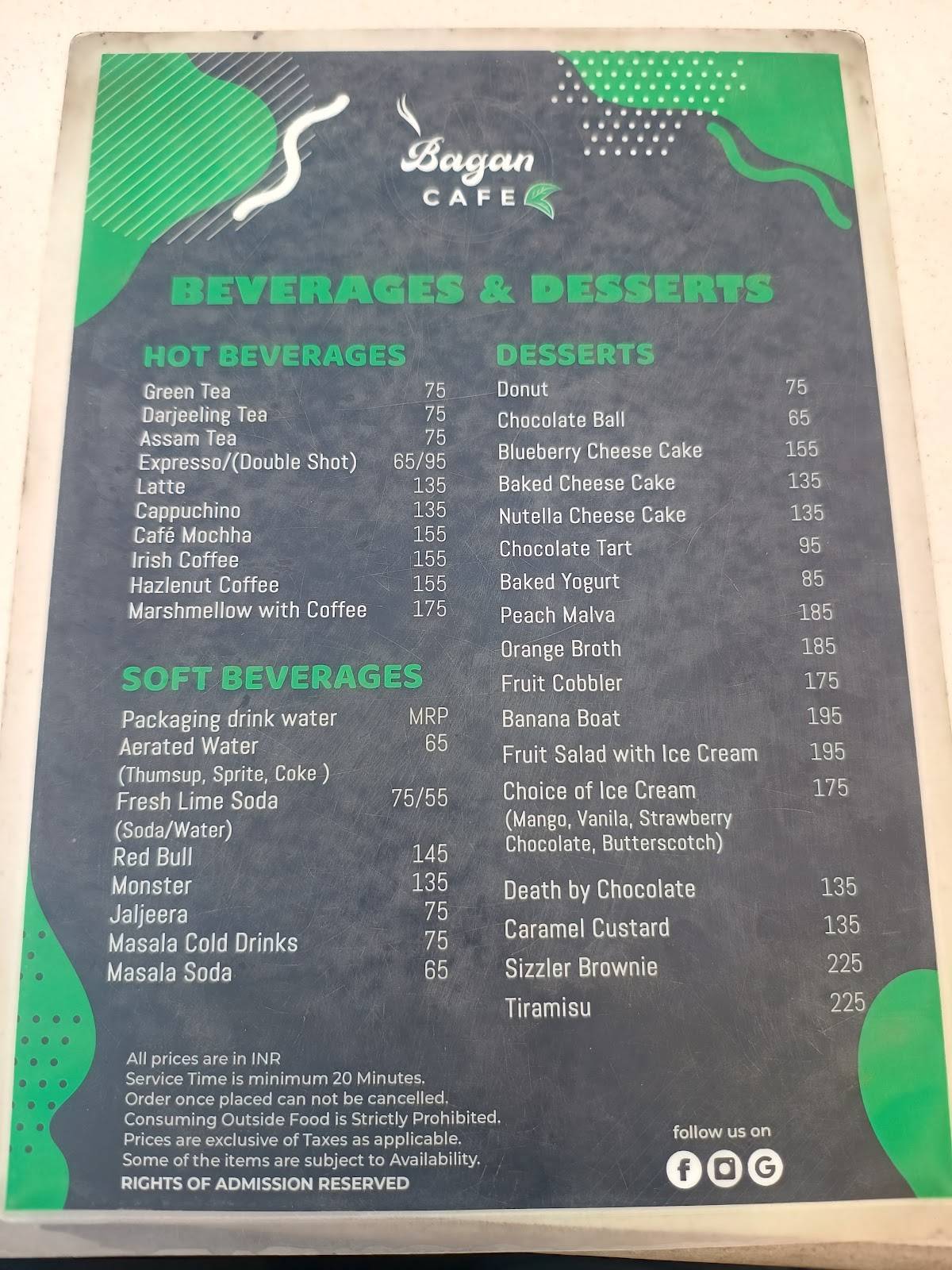 Sabooz Restaurant menu