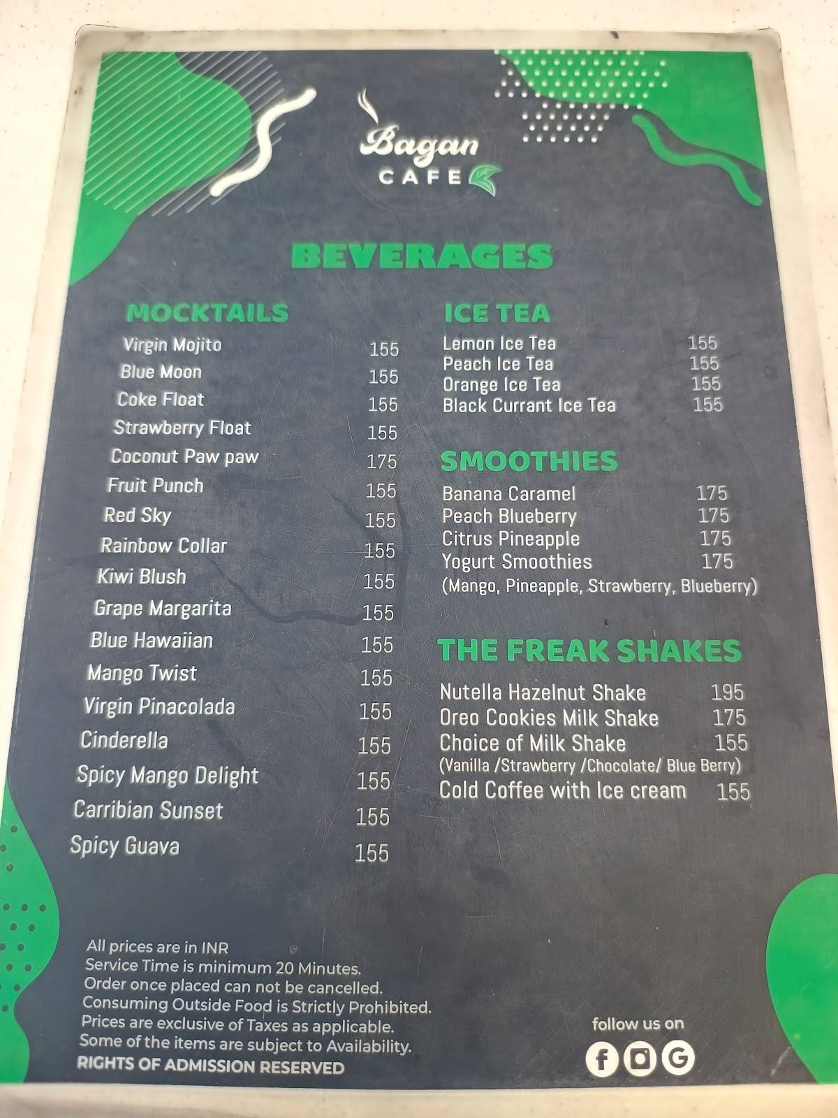 Sabooz Restaurant menu