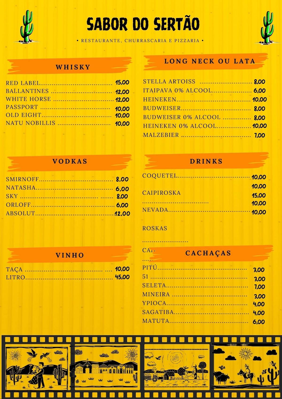 Sabor do sertão restaurante cardápio