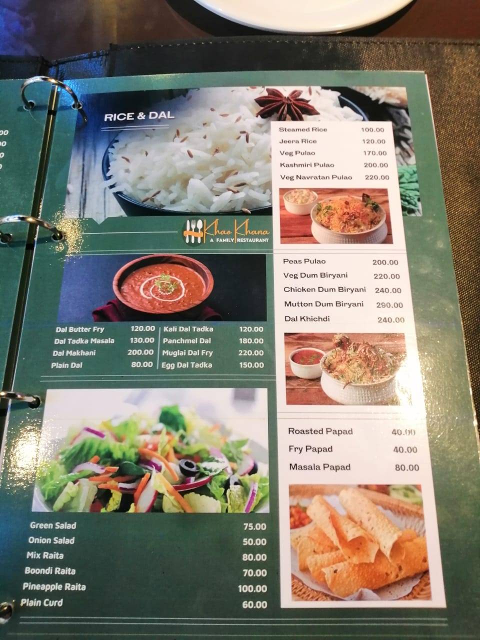 Khao Khana Dine In (Restaurant) menu