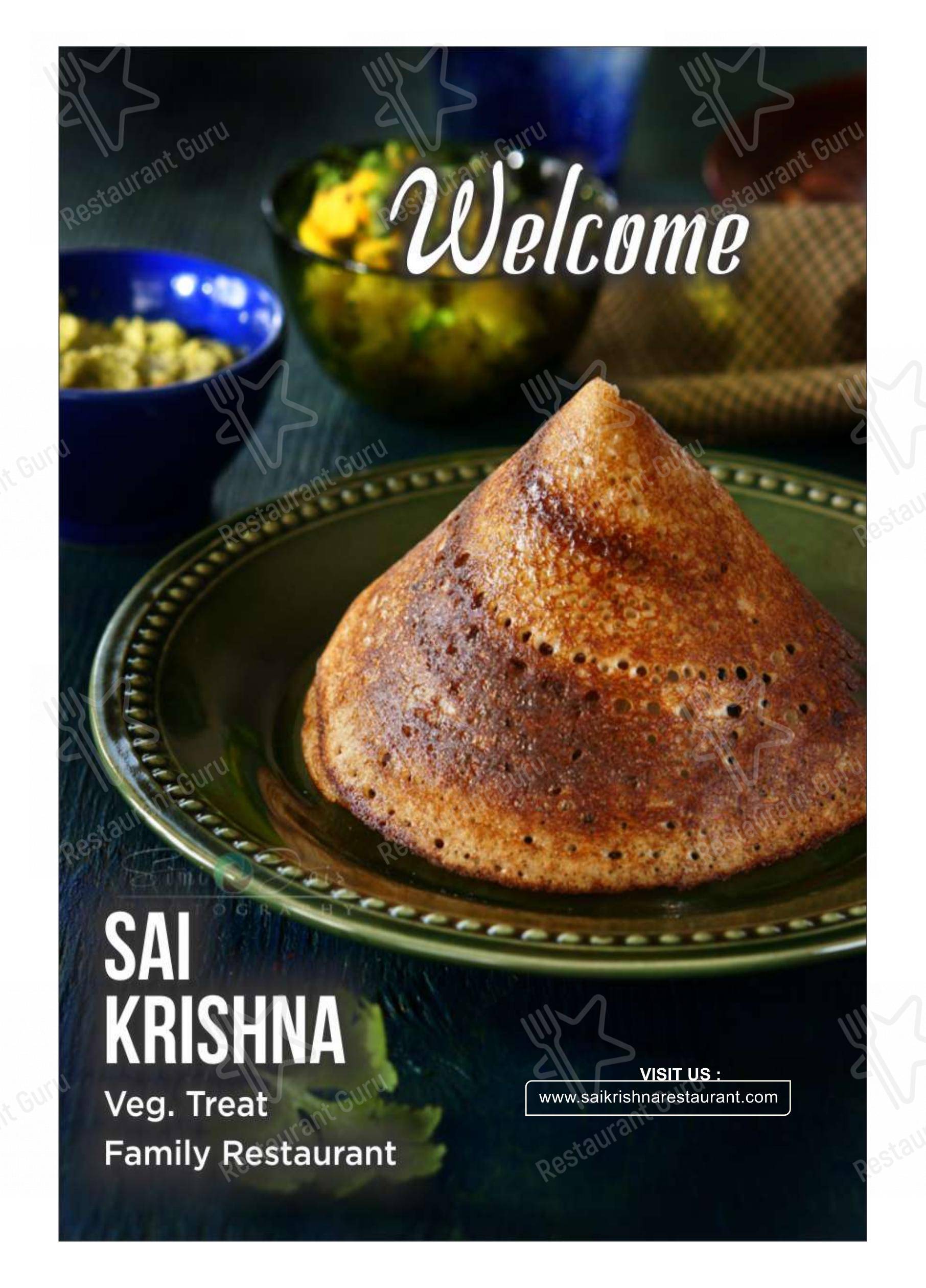 Menu for the Sai Krishna Restaurant restaurant