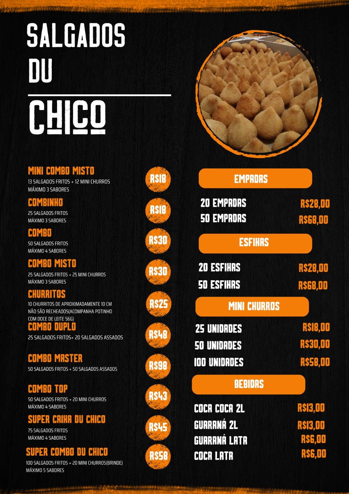 Salgados Du Chico cardápio