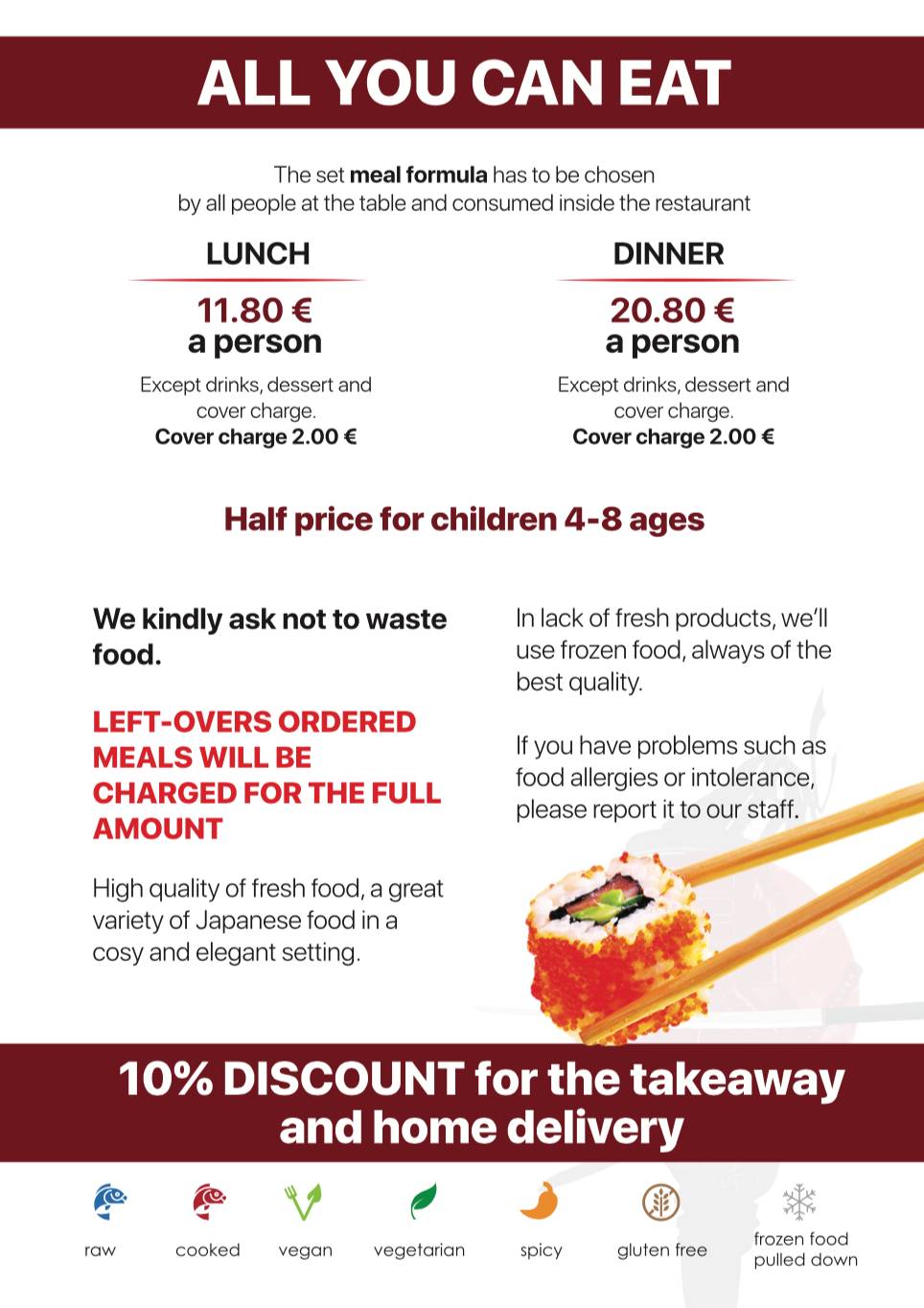 Menu di Samurai Sushi 
