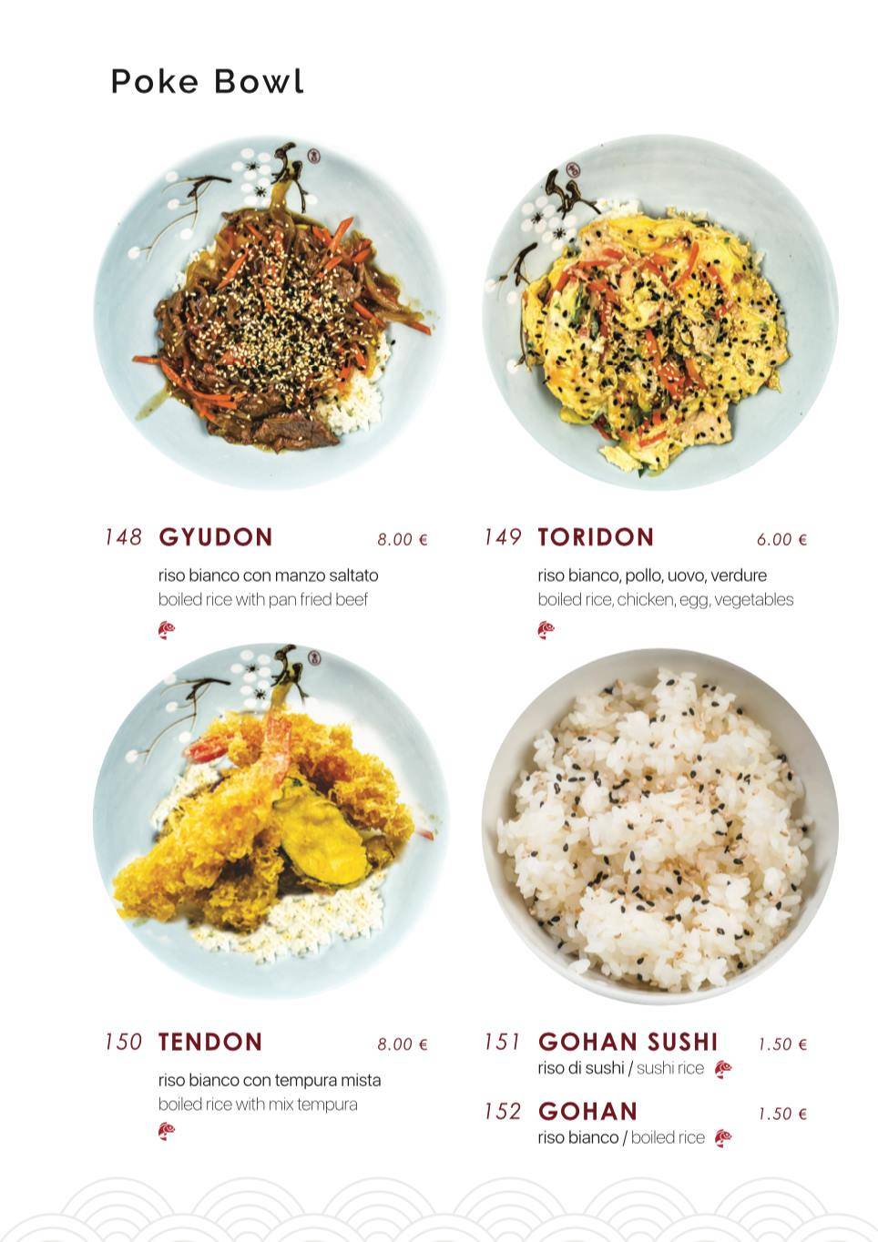 Menu di Samurai Sushi 