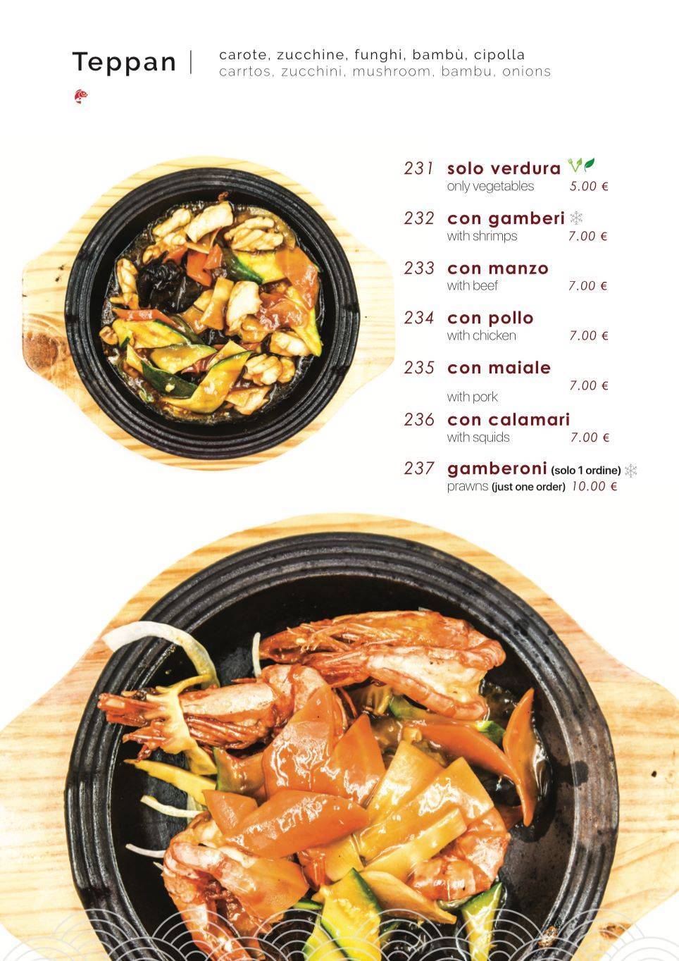 Menu di Samurai Sushi 