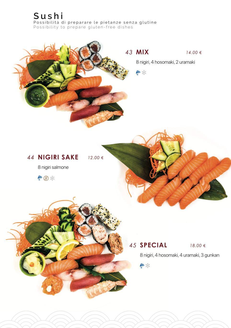 Menu di Samurai Sushi 