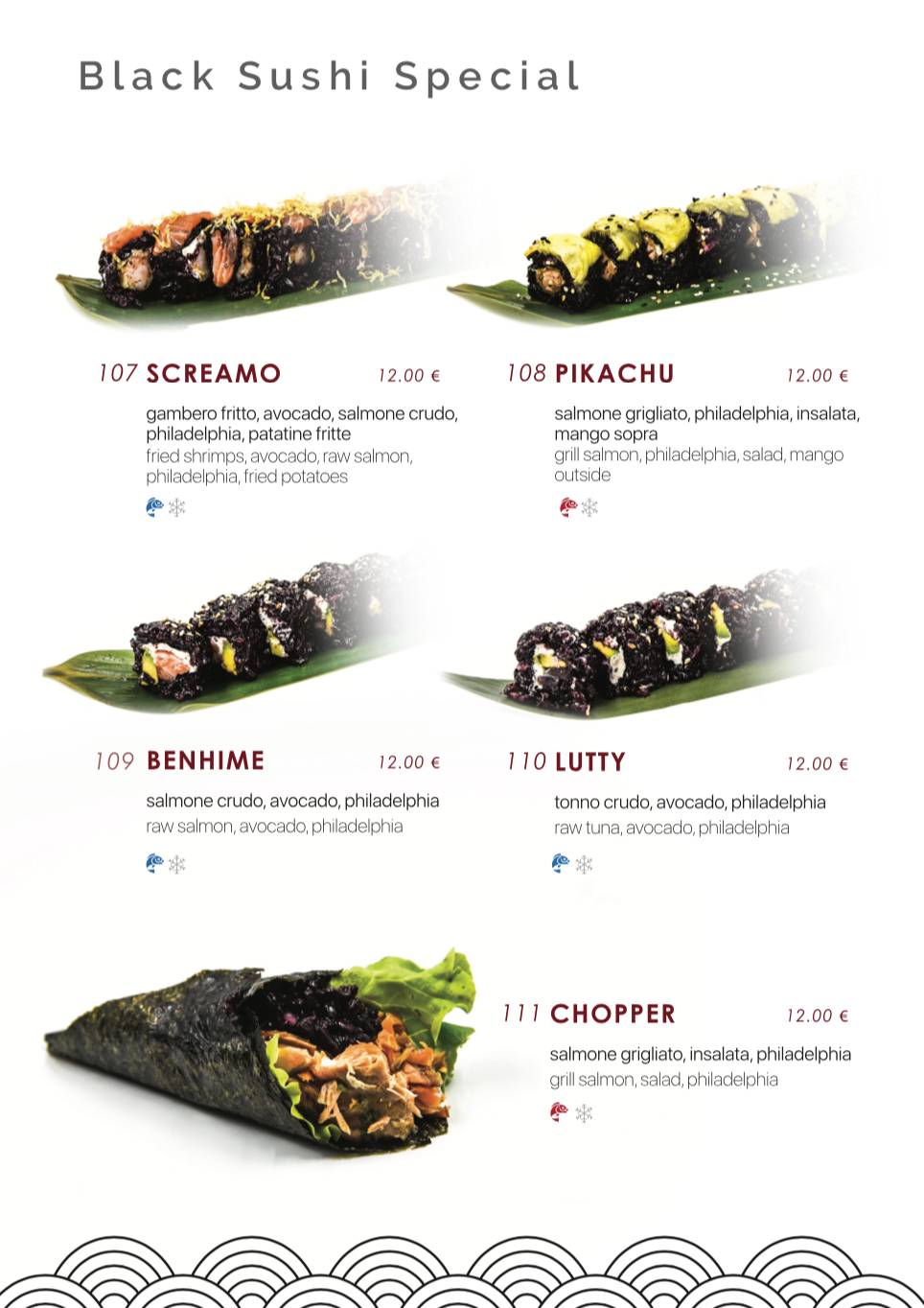 Menu di Samurai Sushi 