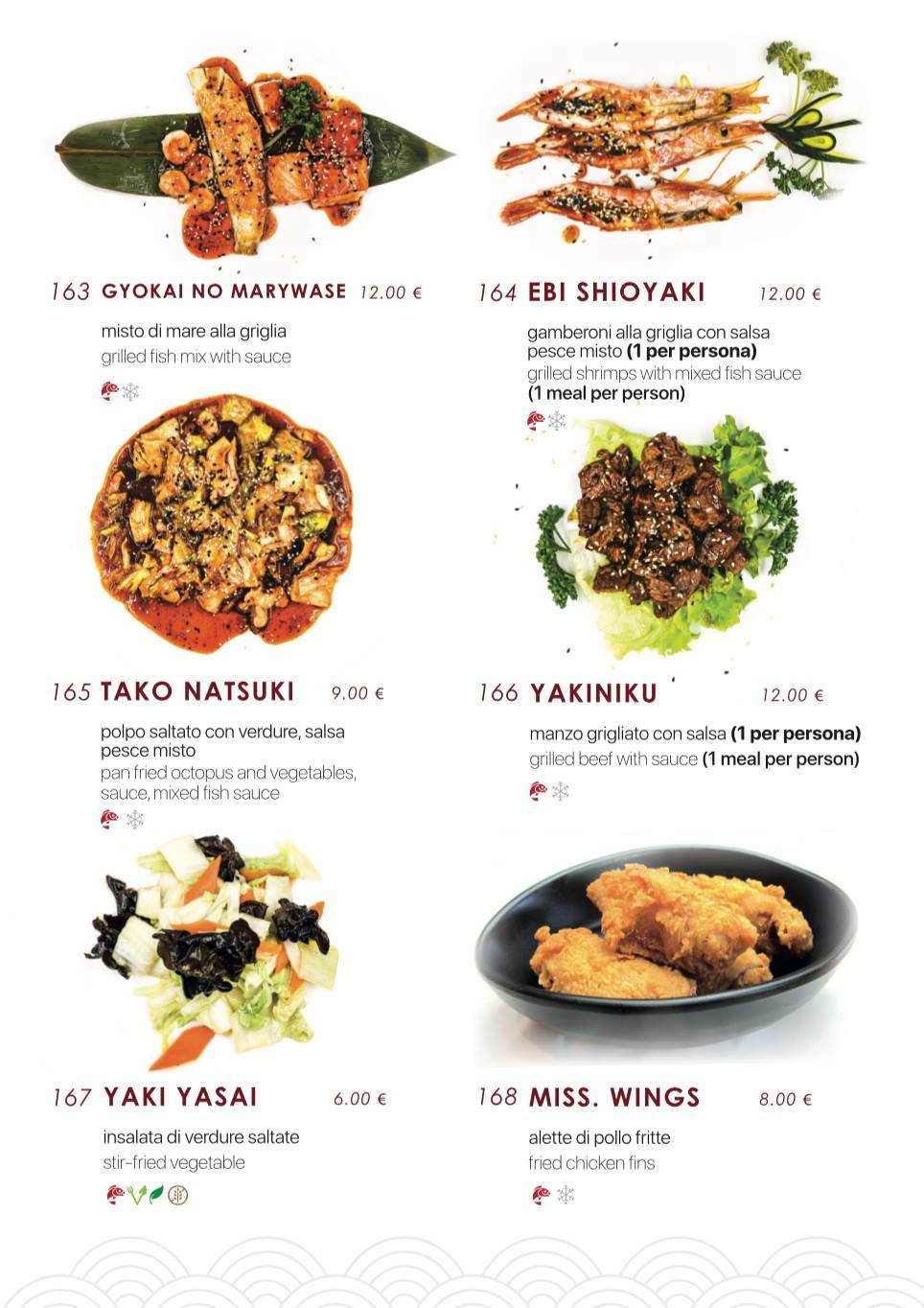Menu di Samurai Sushi 
