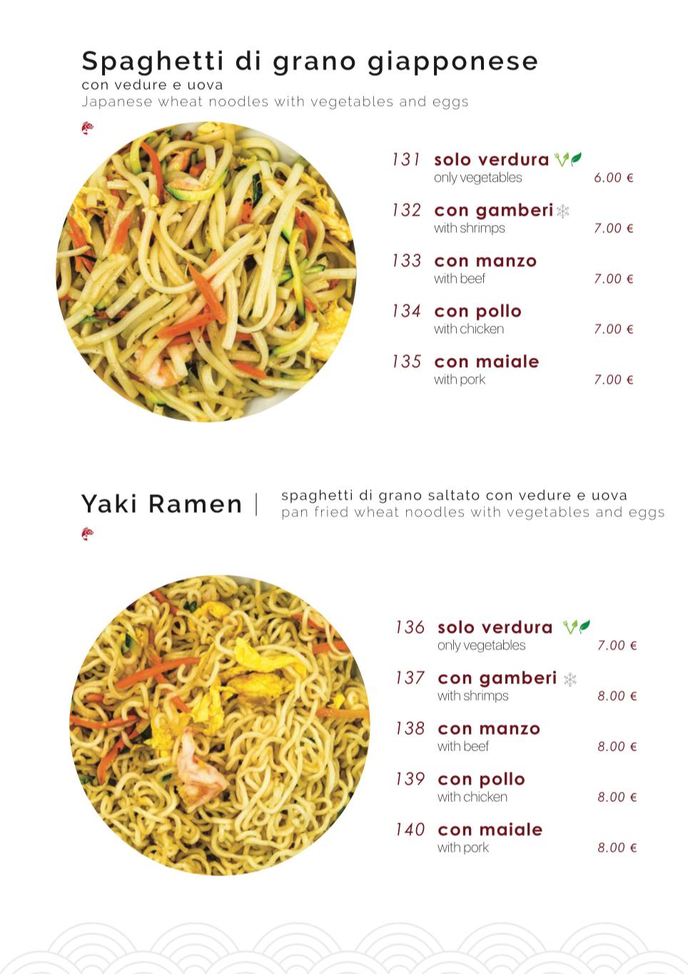 Menu di Samurai Sushi 