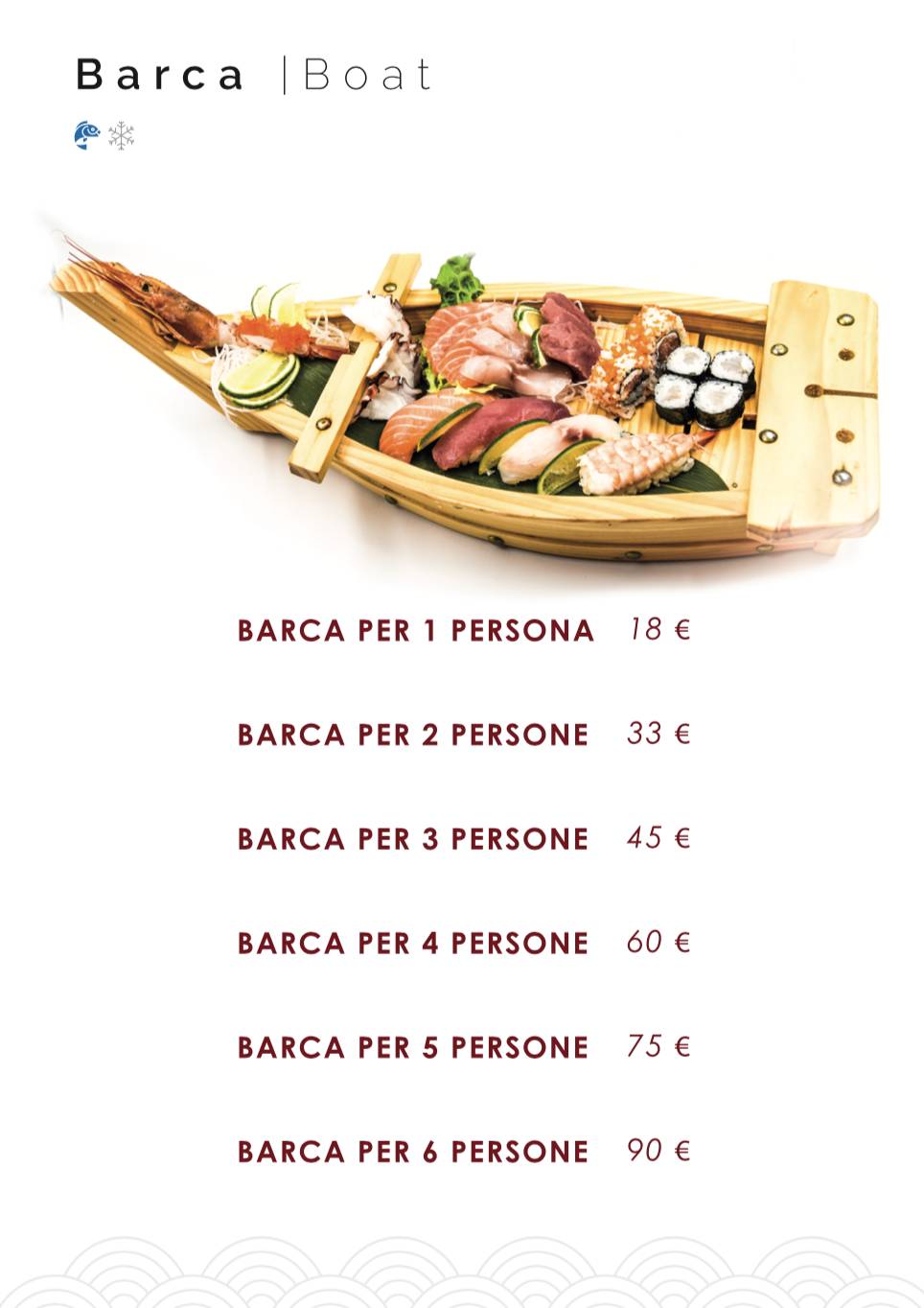 Menu di Samurai Sushi 