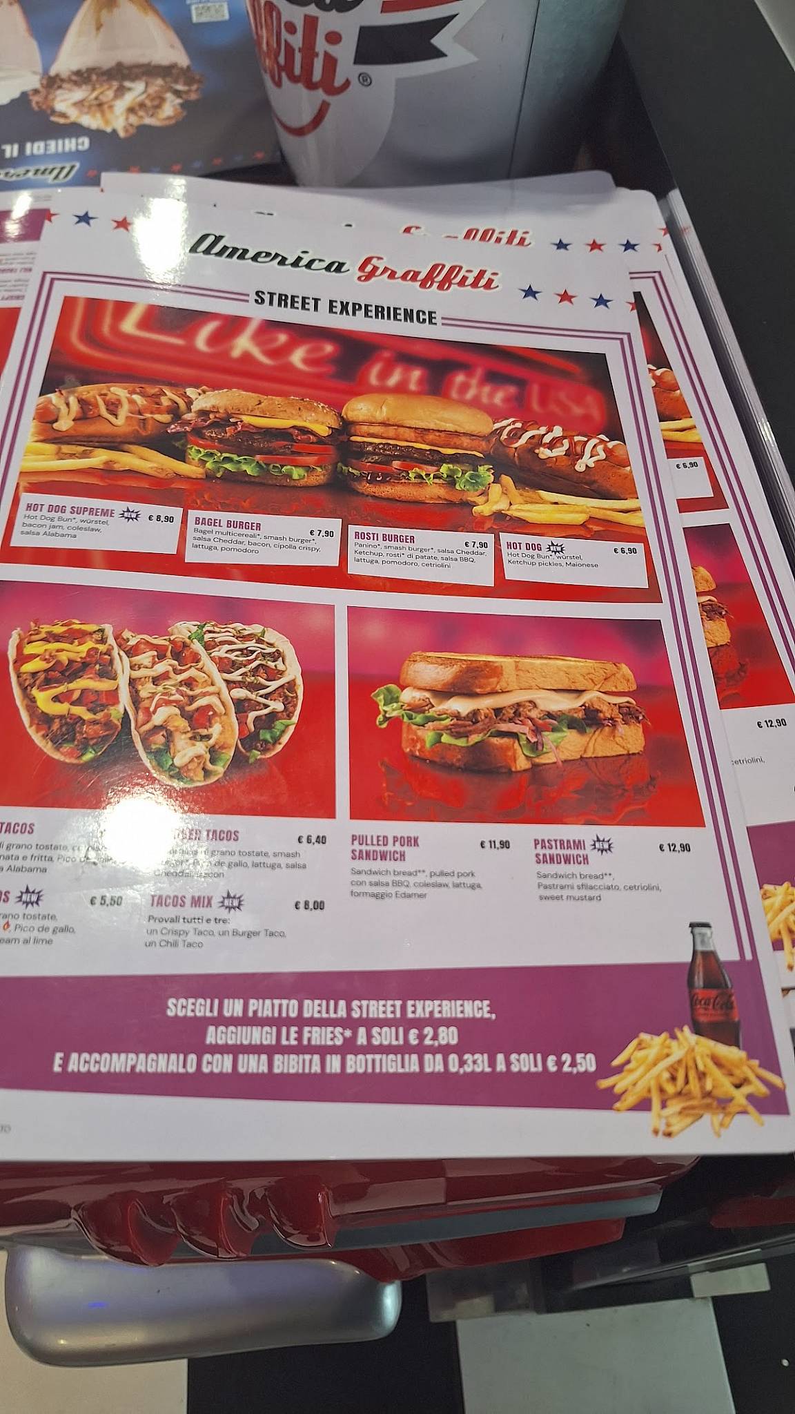 Menu di America Graffiti - San Giovanni Lupatoto 