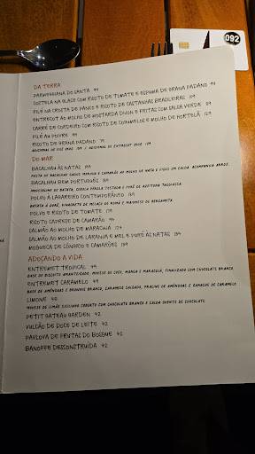 Santa Brasa Cozinha Contemporânea cardápio