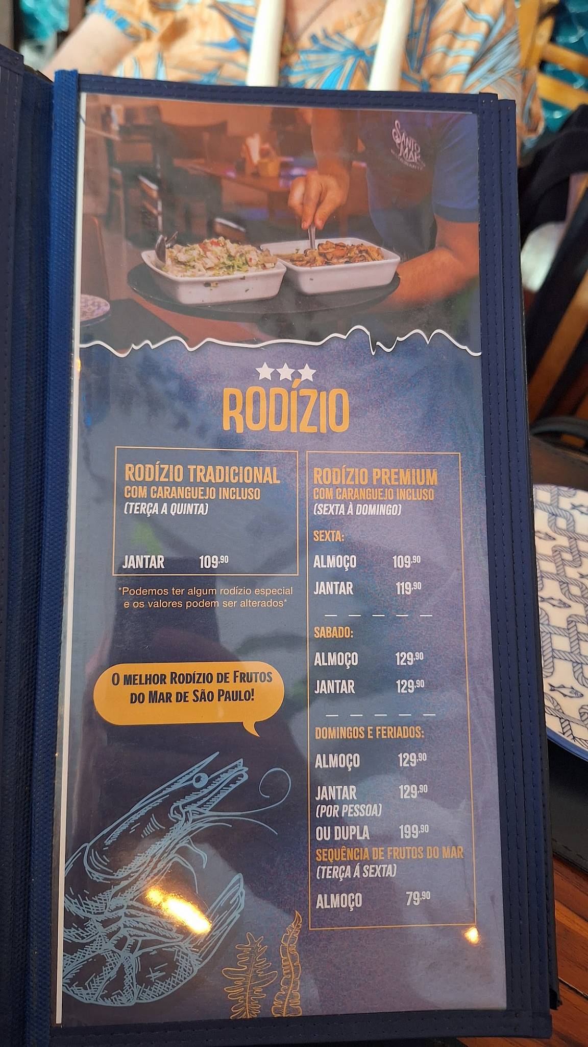 Santo Mar Restaurante cardápio