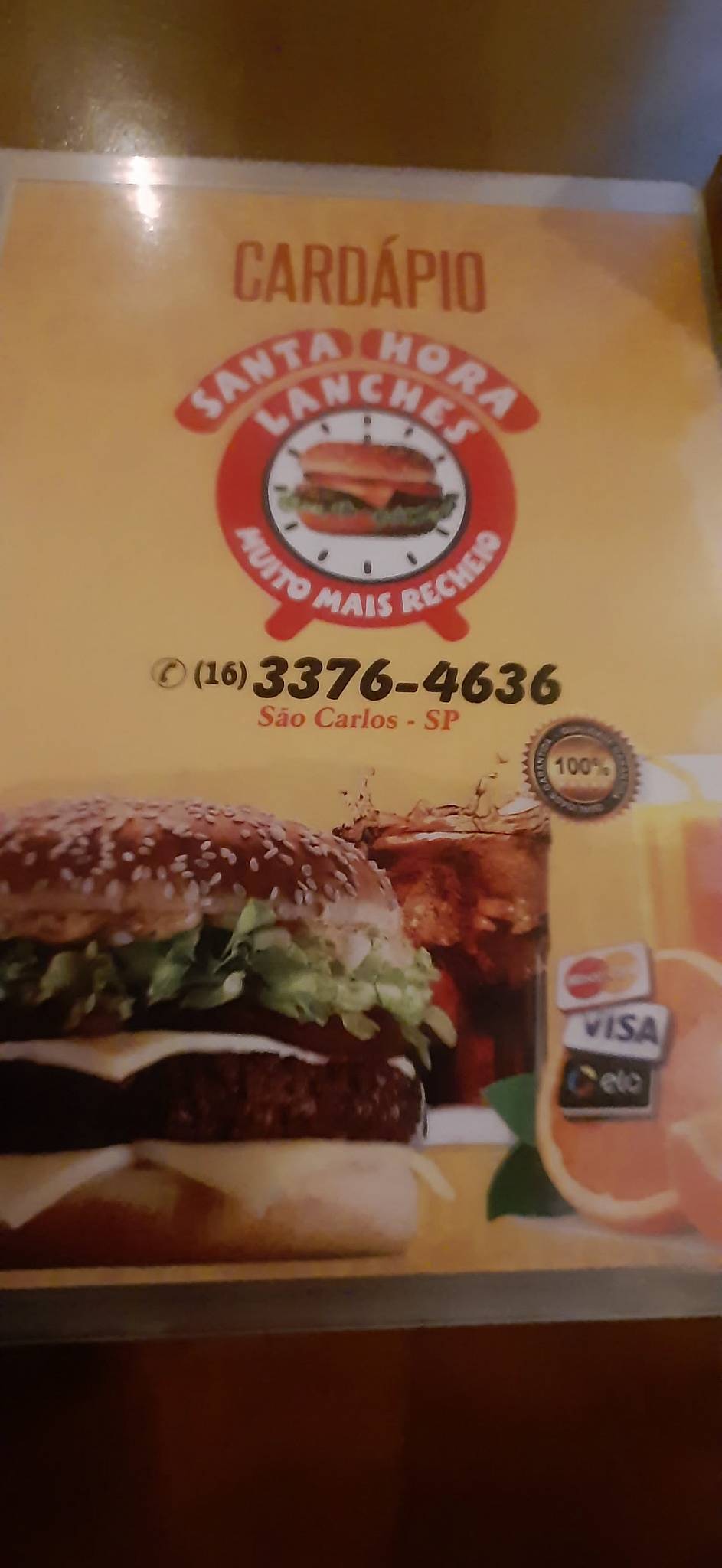 Lanchonete Santa Hora Lanches Muito + Recheio- São Carlos cardápio