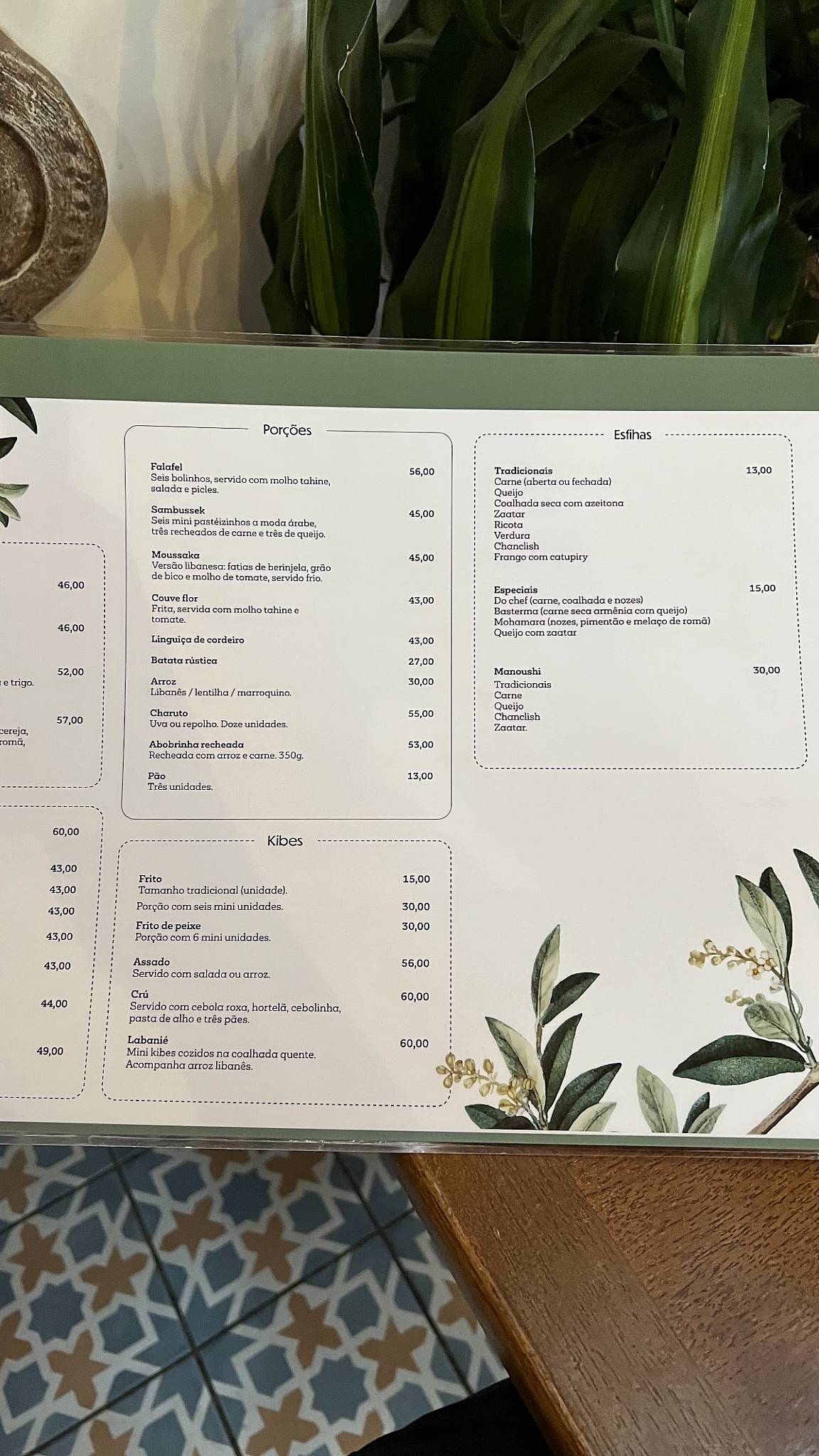 Chef Benon cardápio