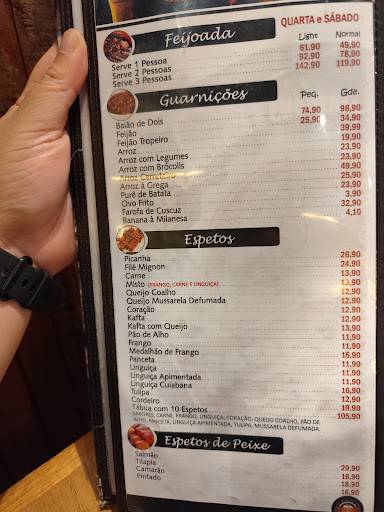 Espetaria e Choperia Jabaquara cardápio