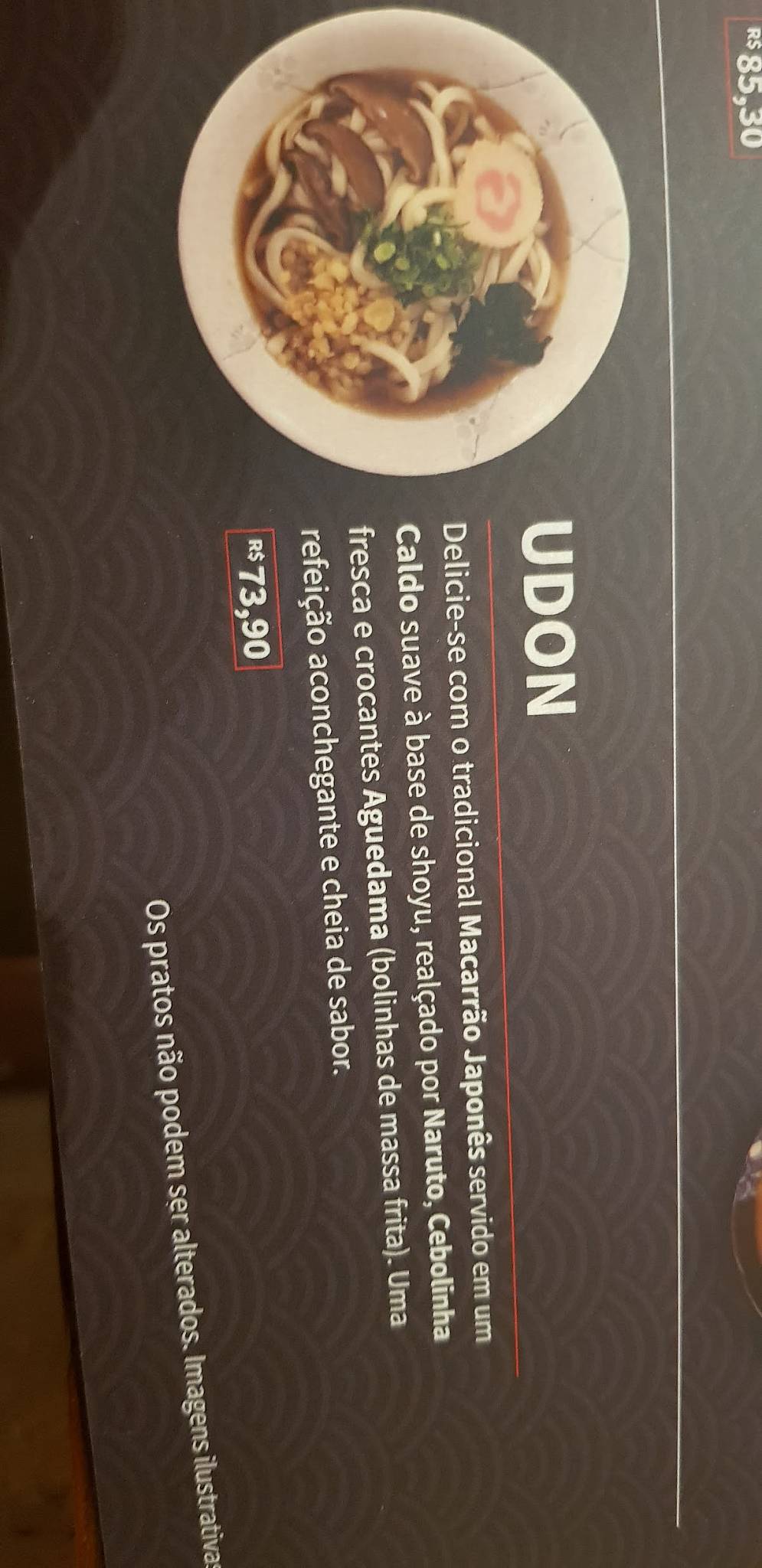 Naruto Ramen cardápio