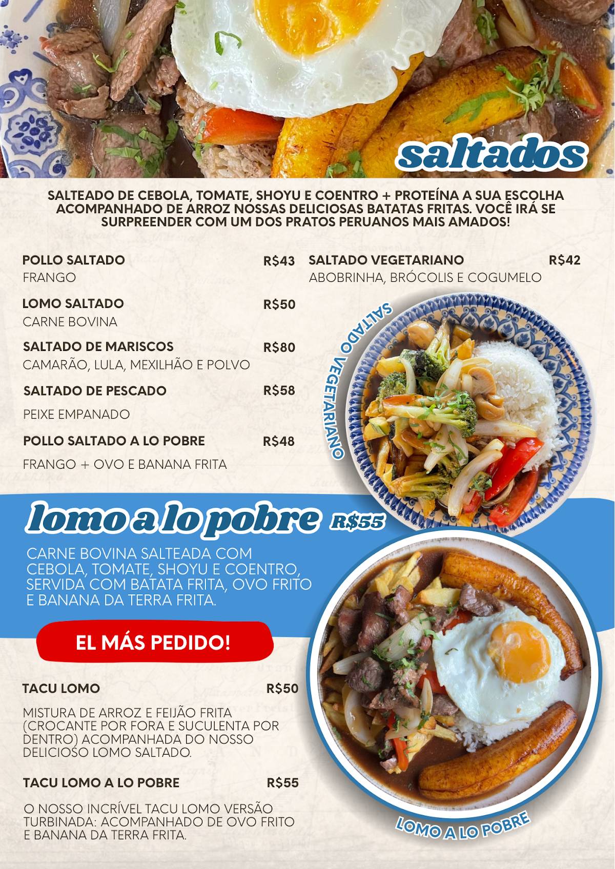 Punto Peru Culinária Peruana cardápio