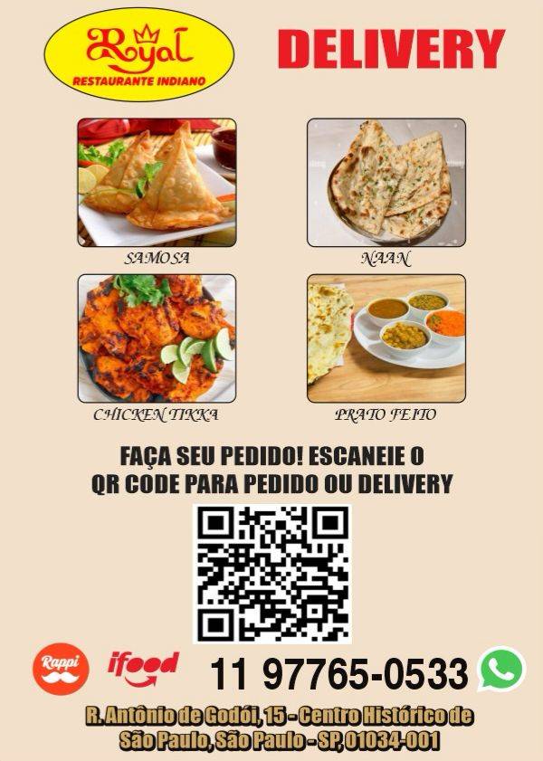 Royal - Restaurante Indiano cardápio