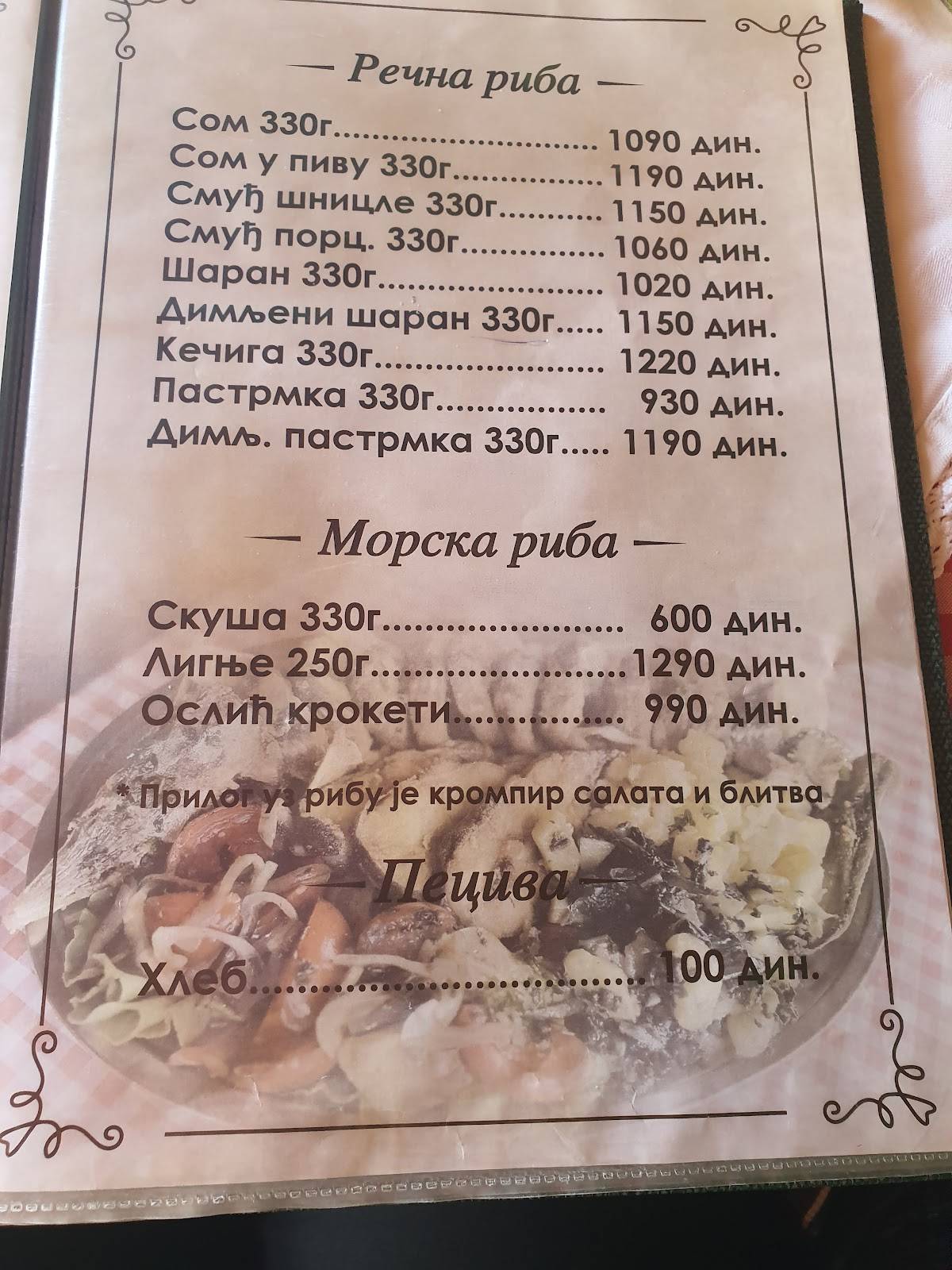 Menu de Šaran