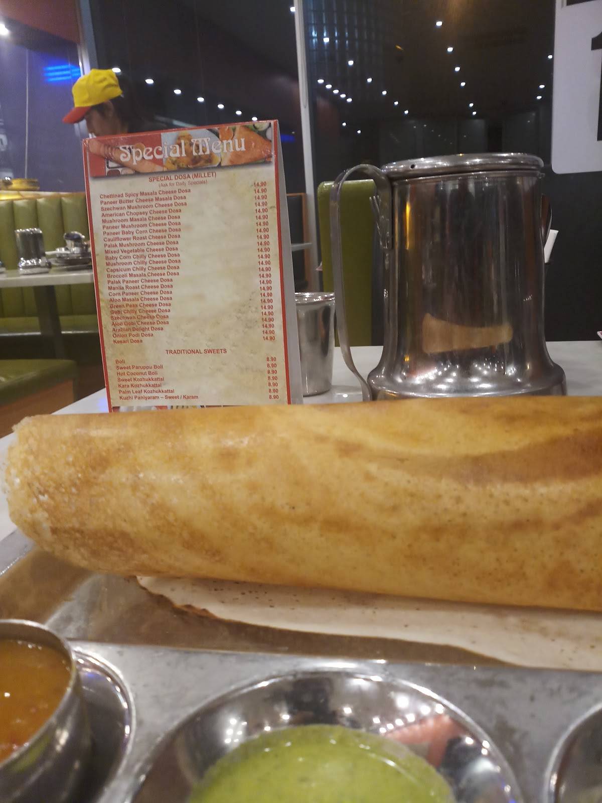 Menu at Saravanaa Bhavan restaurant, Parramatta