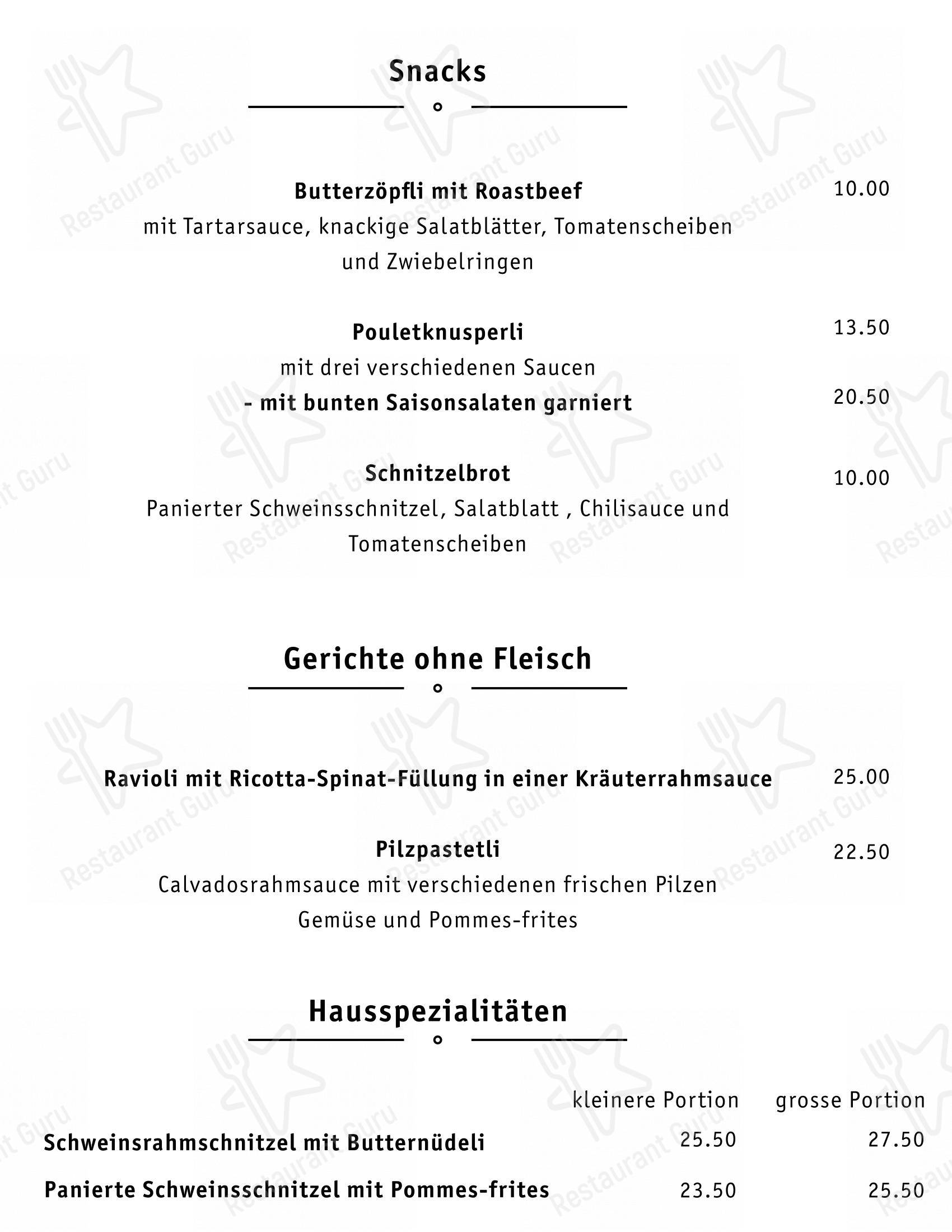 Menu per Schützenmatt ristorante