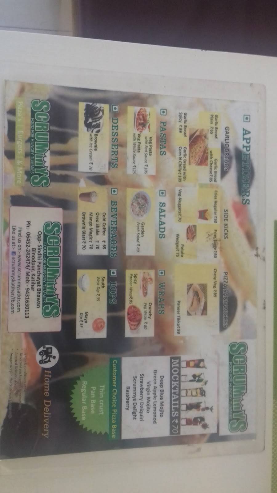 Scrummy menu