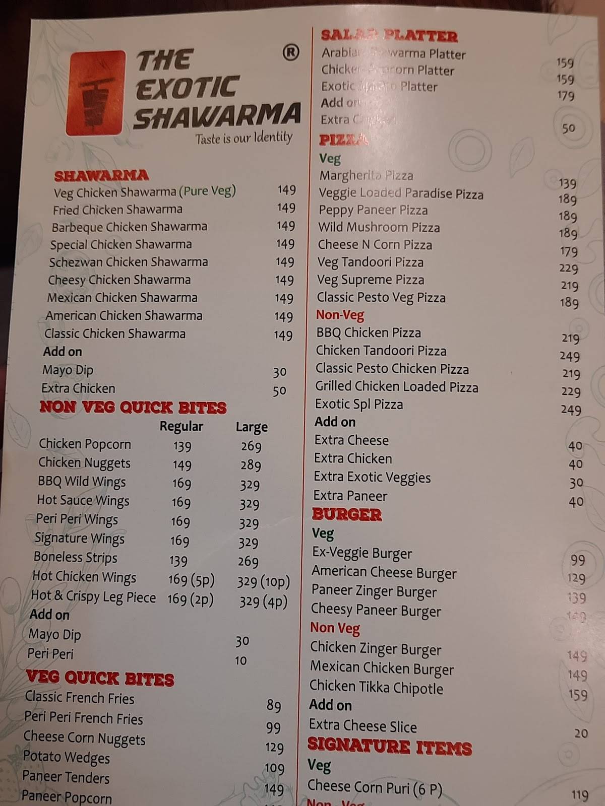 Menu at The Exotic Grill, Secunderabad, CGGR+R2J
