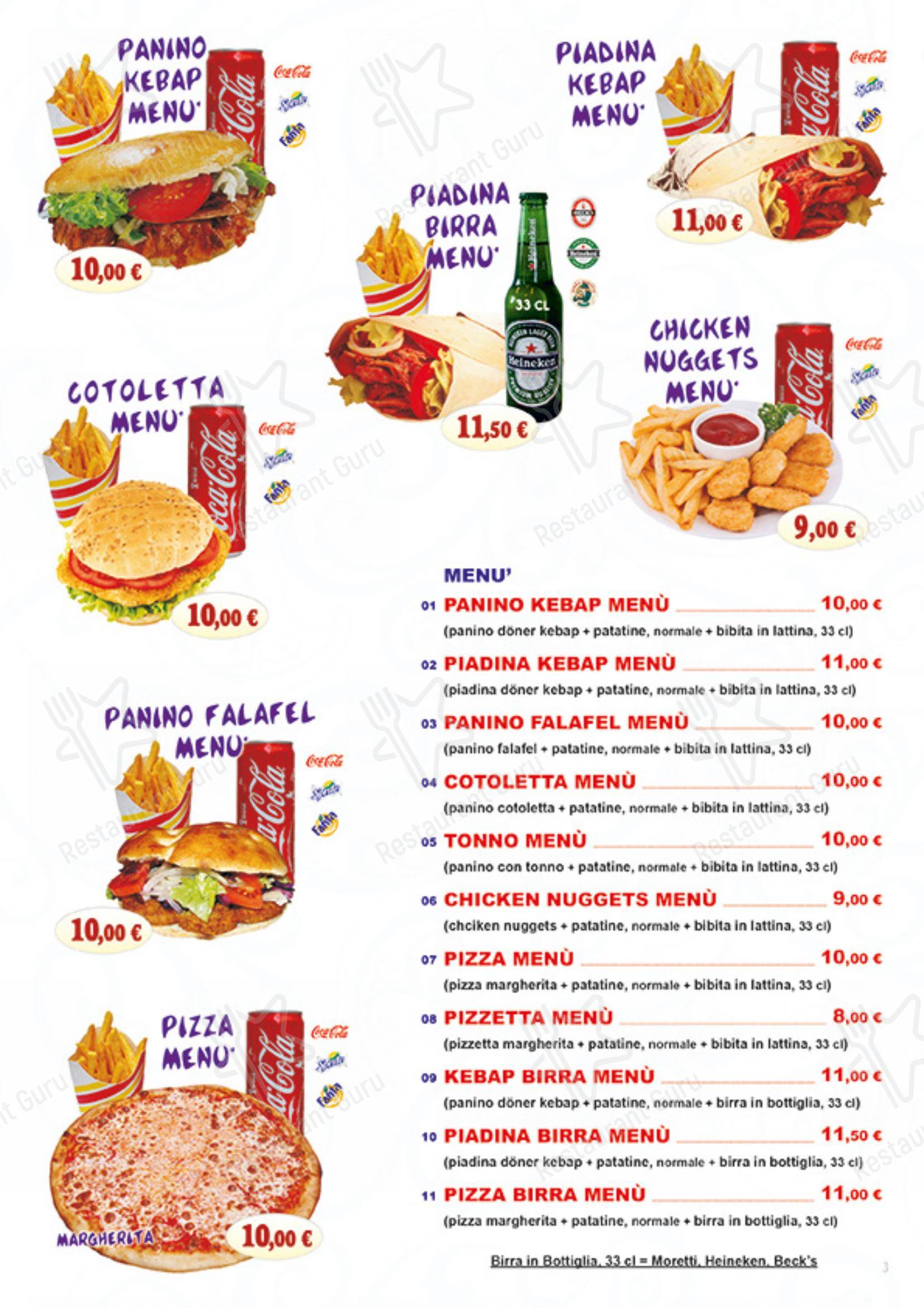Menu da Ristorante Pizzeria King Istanbul Turkish Kebap, Seriate