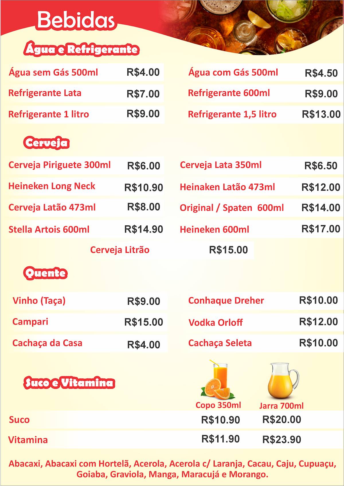 Xuxu Lanches cardápio