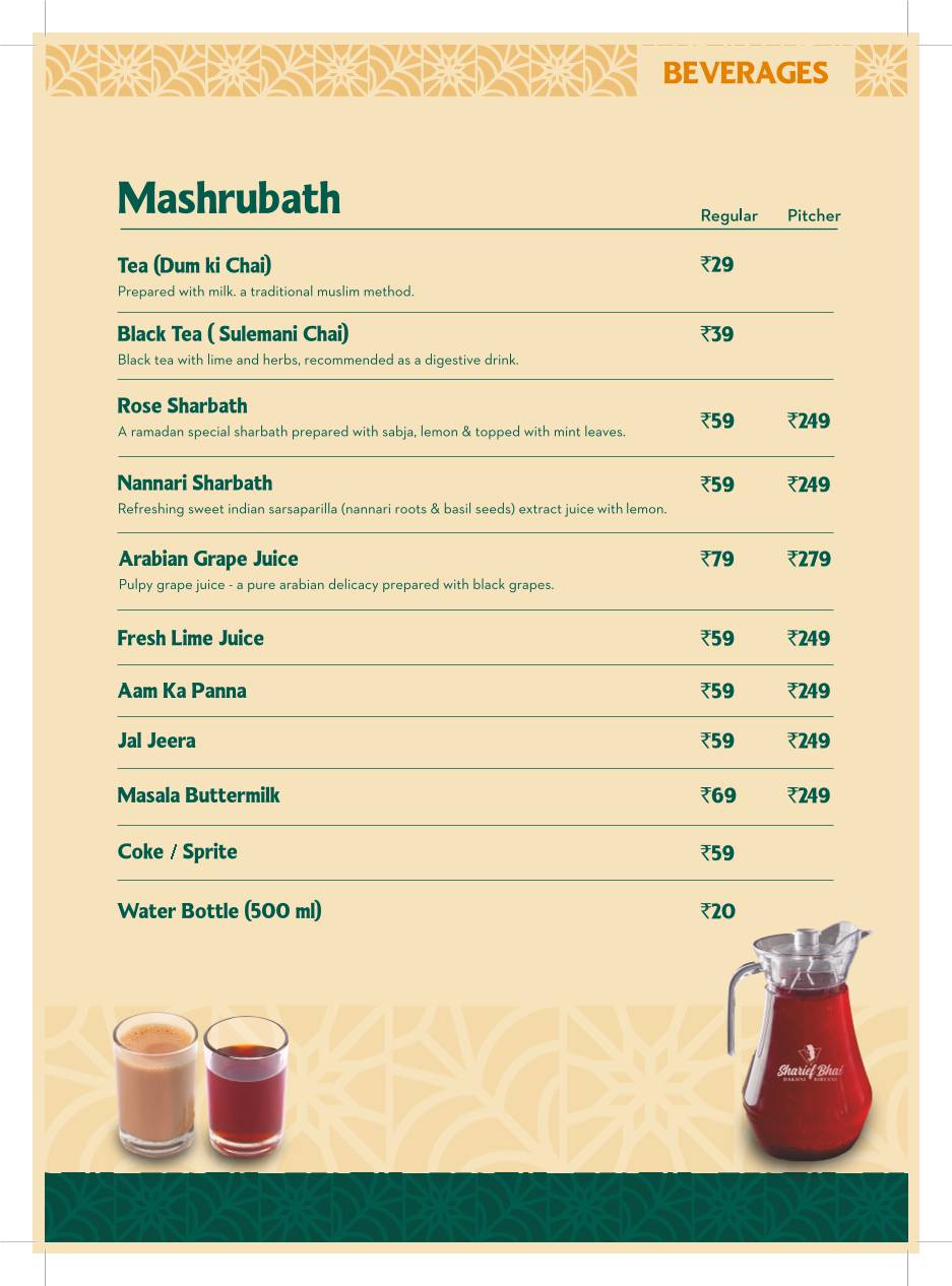 Sharief Bhai Biryani Koramangala menu