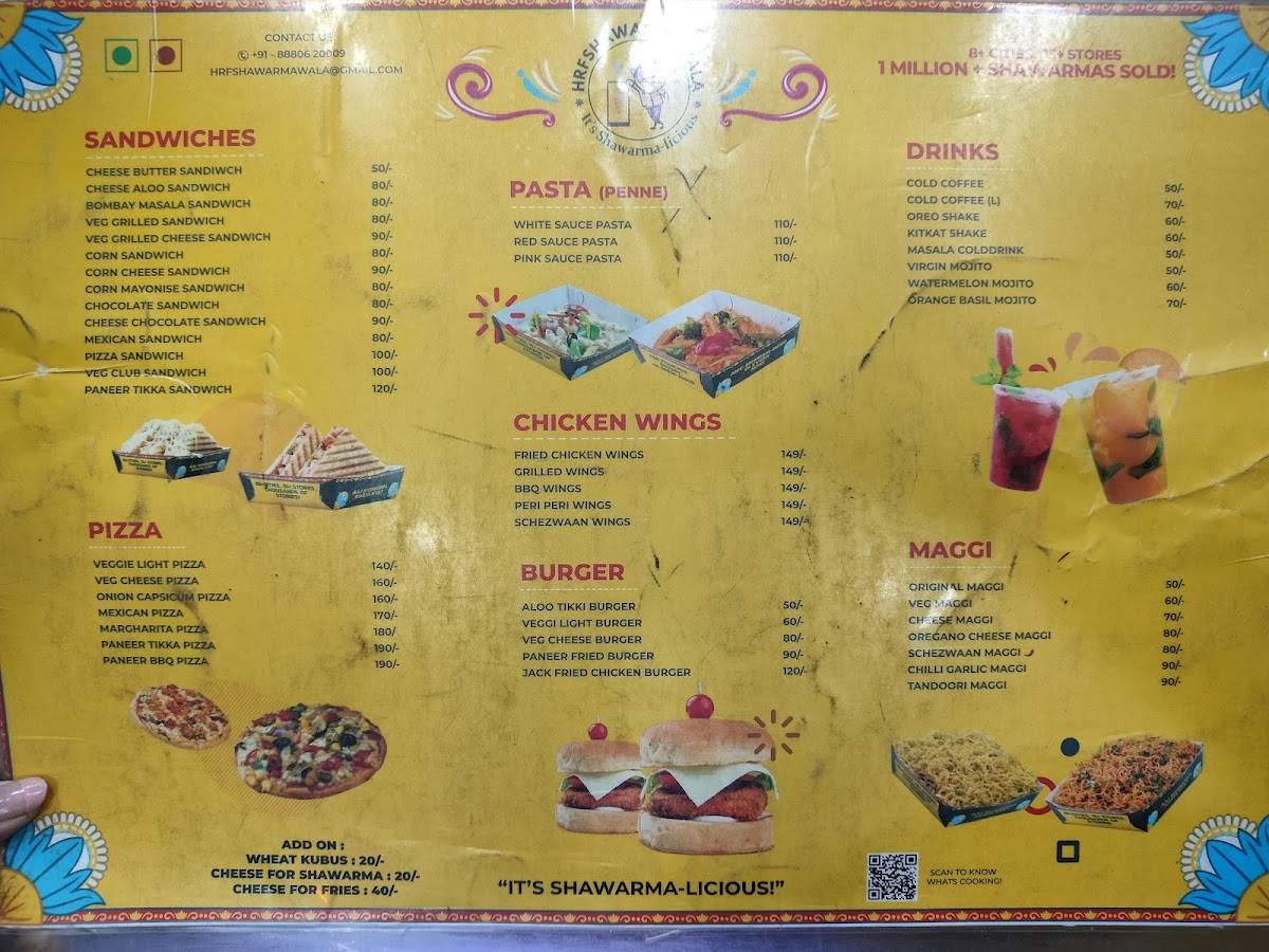 Shawarma Wala sikandar khe. Devendranagar menu