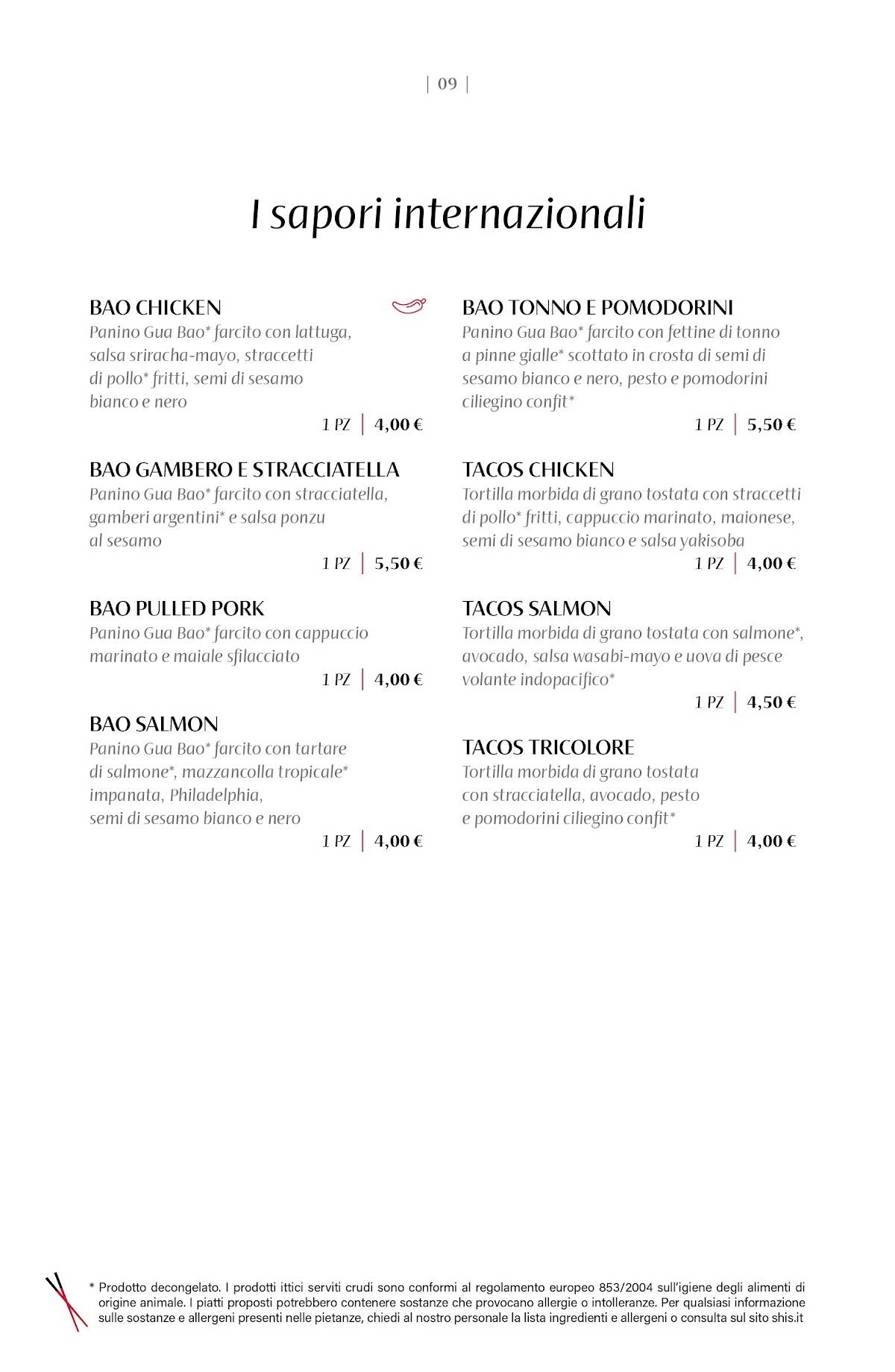 Menu di Shi's 