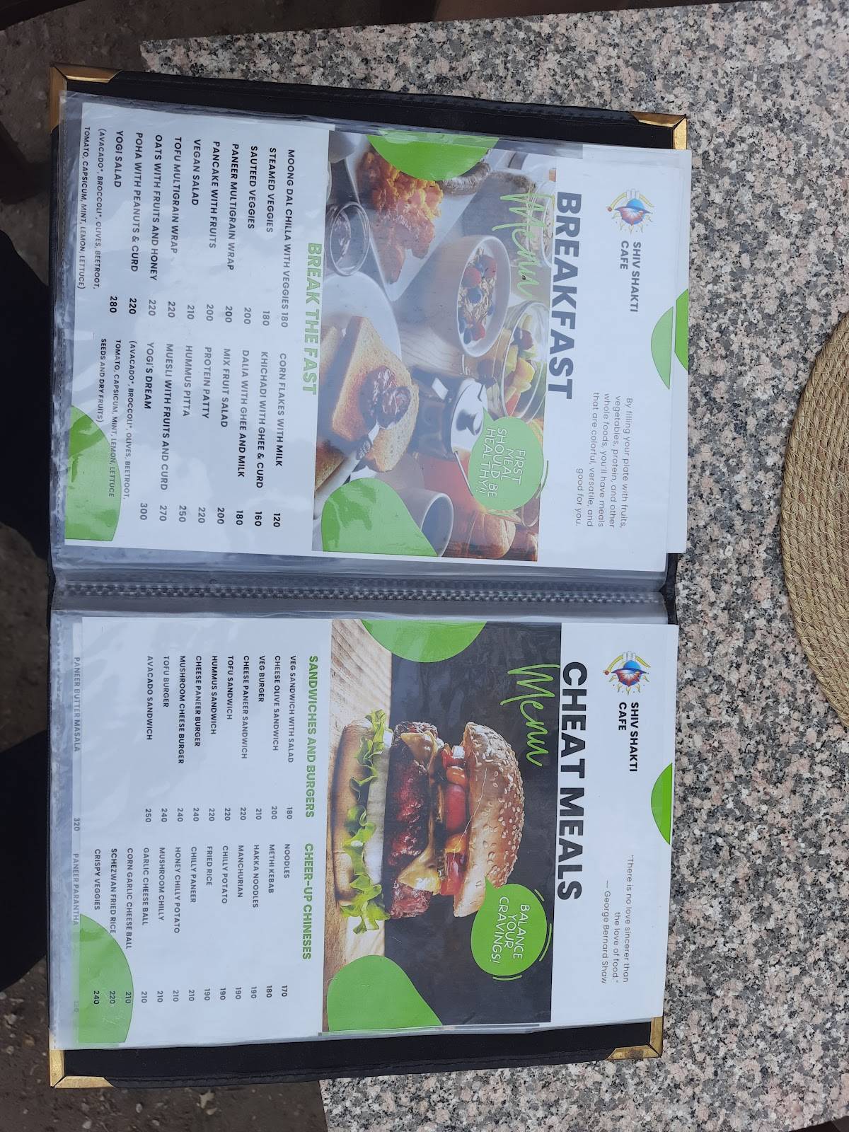 Shiv Shakti Cafe menu
