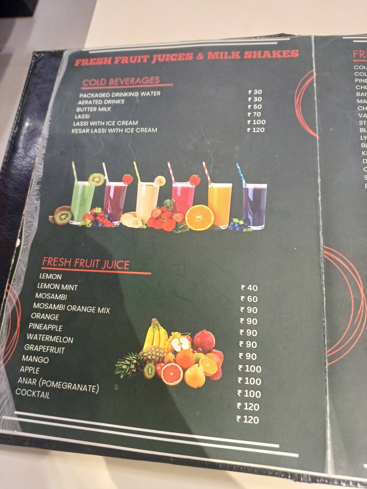 Shree Ganesh Sagar menu