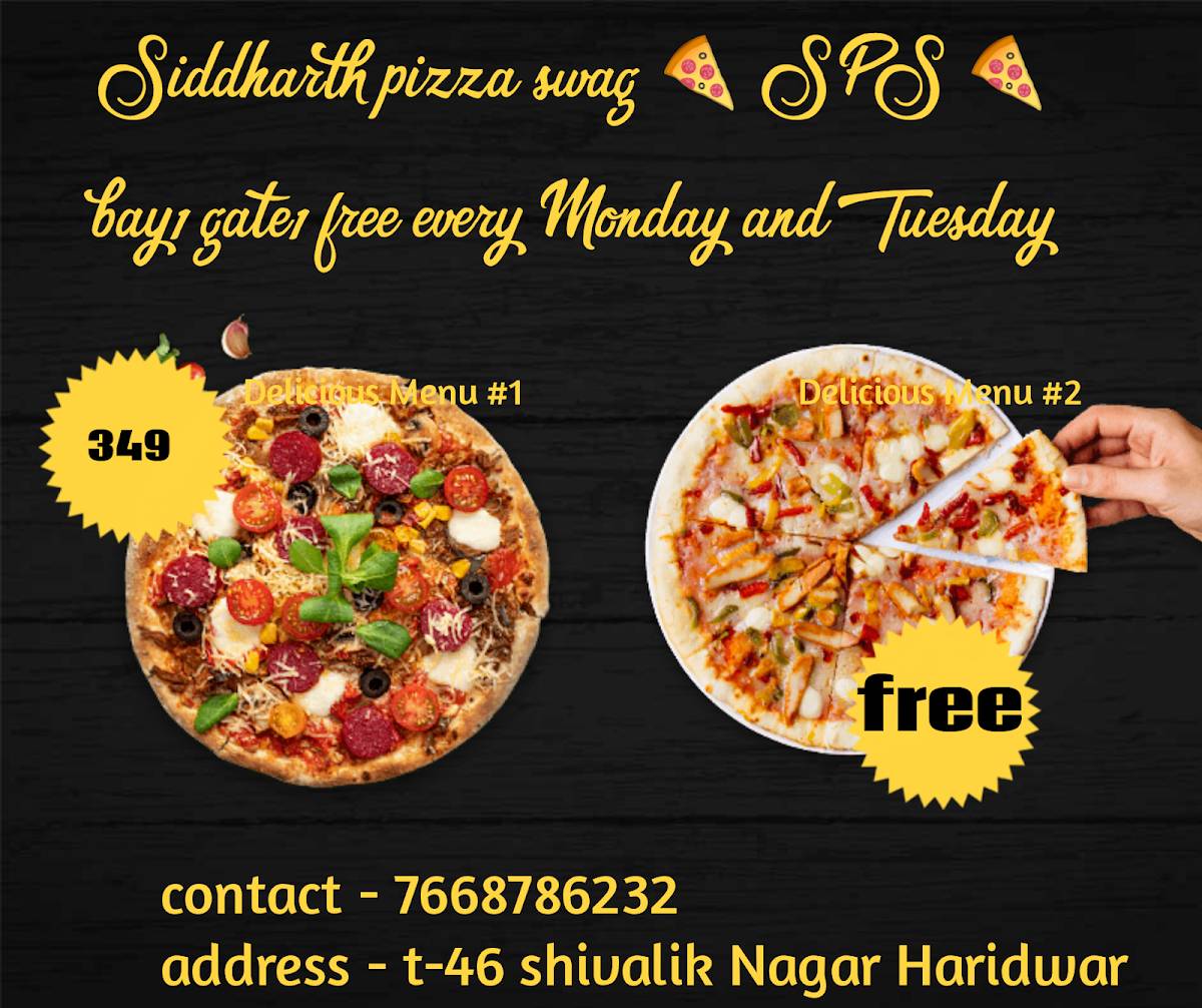 Siddharth Pizaa swag menu