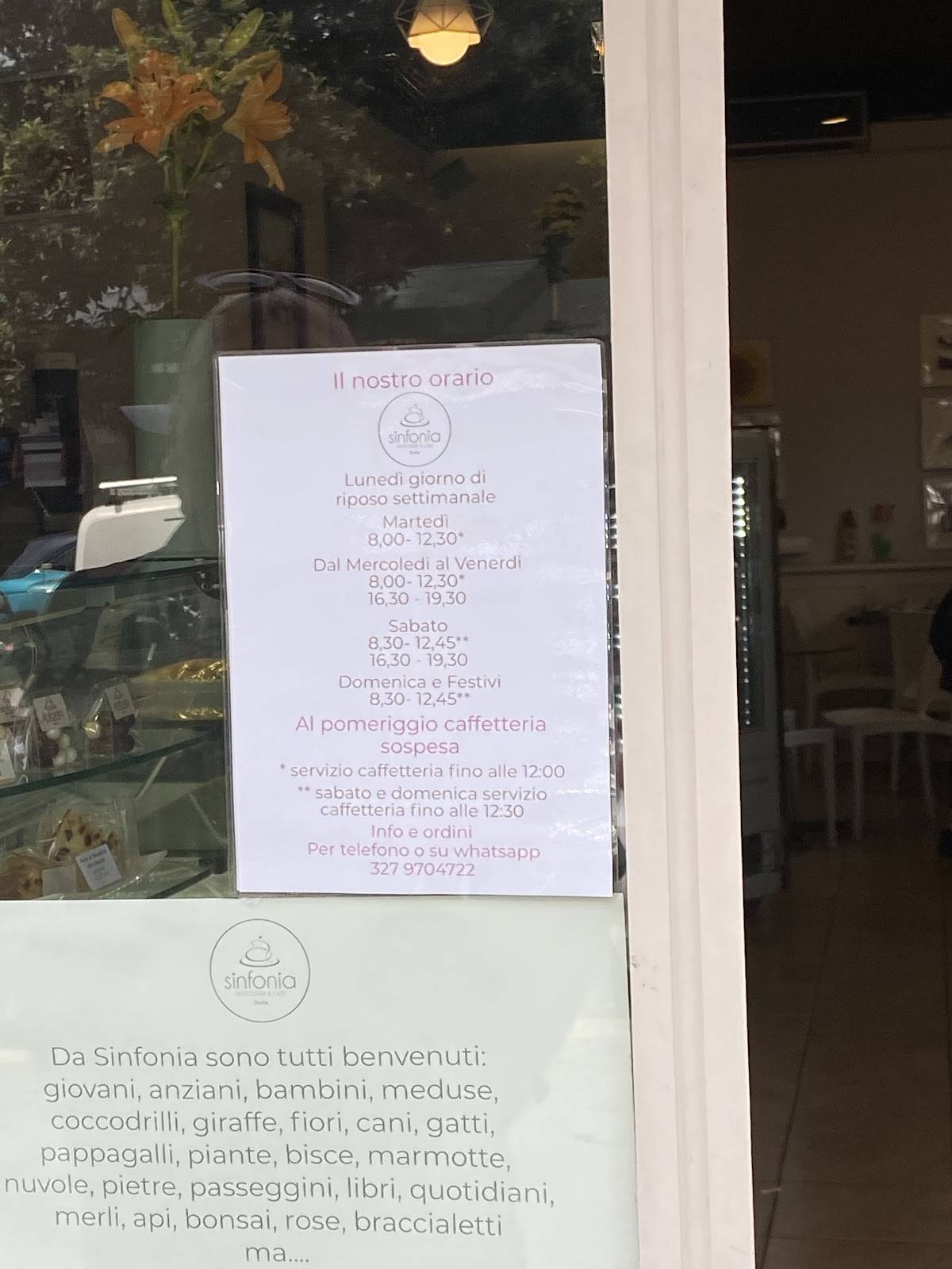 Menu di Sinfonia Pasticceria & Caffè 