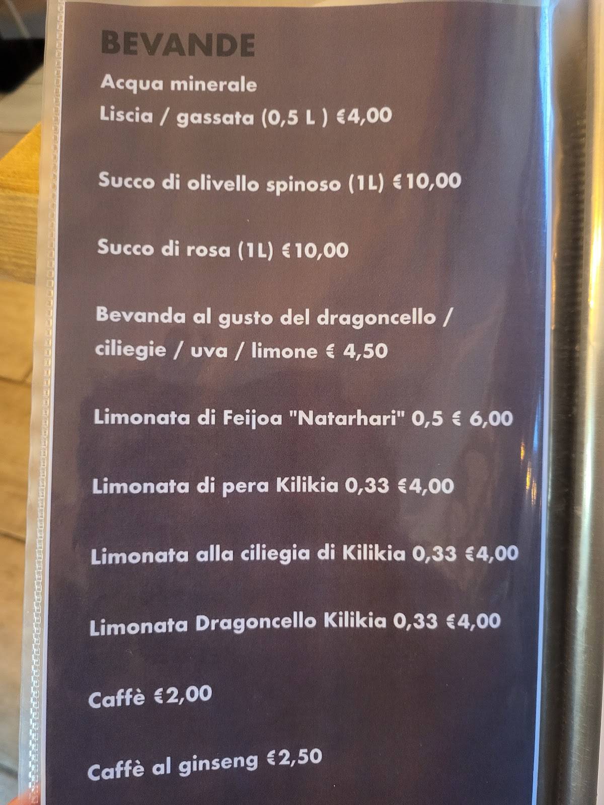 Menu di Ararat ristorante