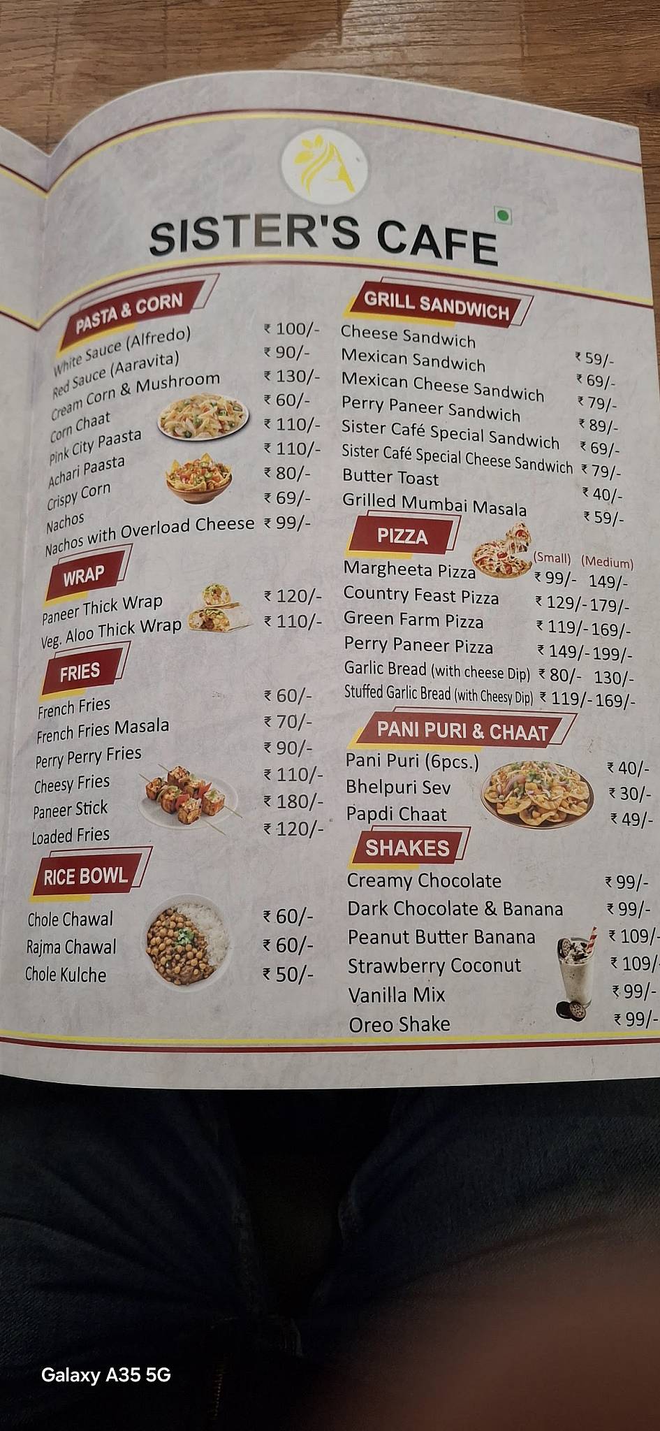 Sister's Cafe And Restaurant menu