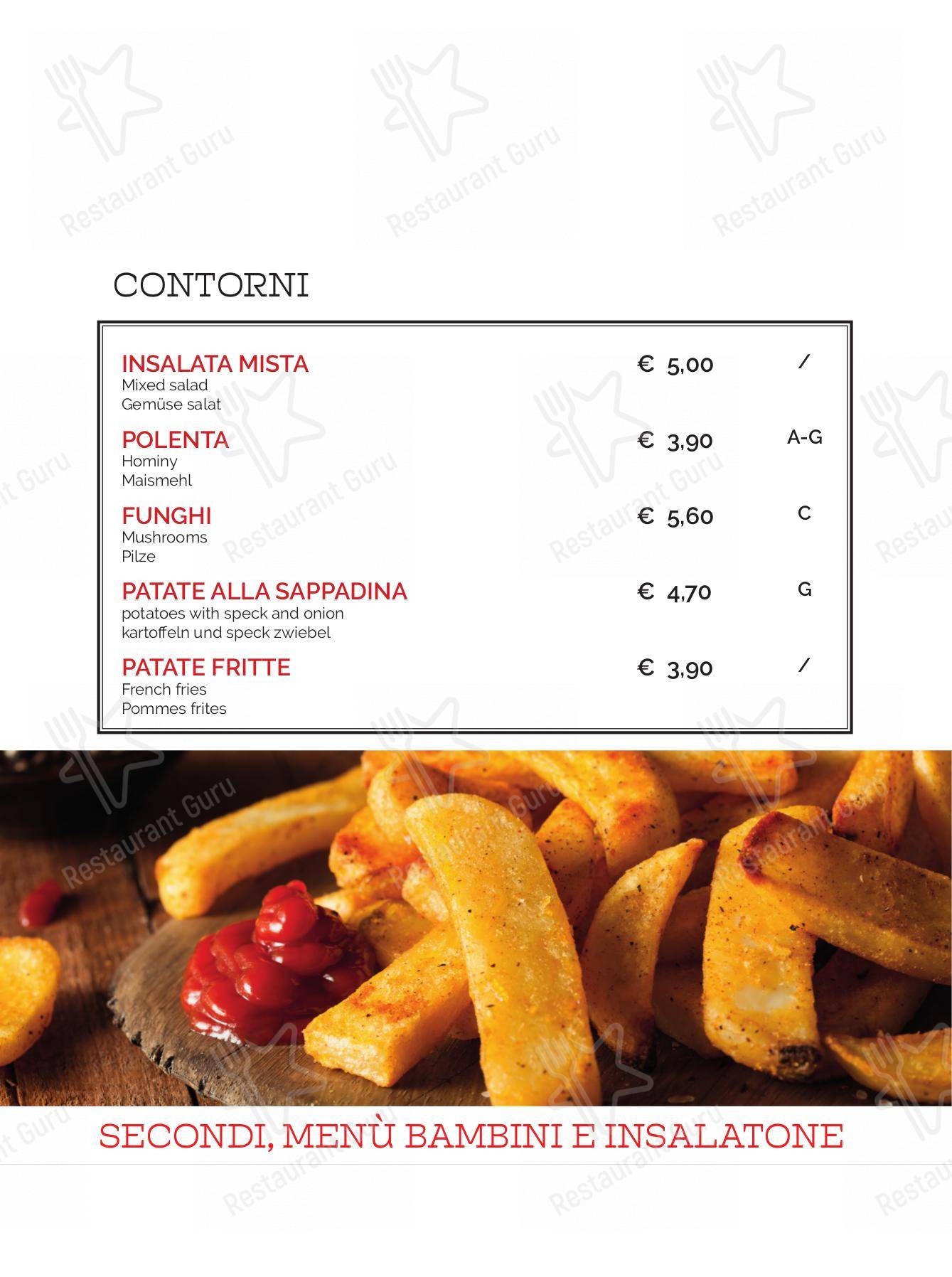 SKIBAR SAPPADA RISTORANTE PIZZERIA HAMBURGERIA GOURMET asporto in Sappada - Takeaway Menu